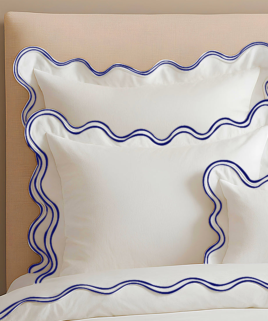 400TC Cotton Sateen Luxurious Double Scalloped Duvet Cover Set