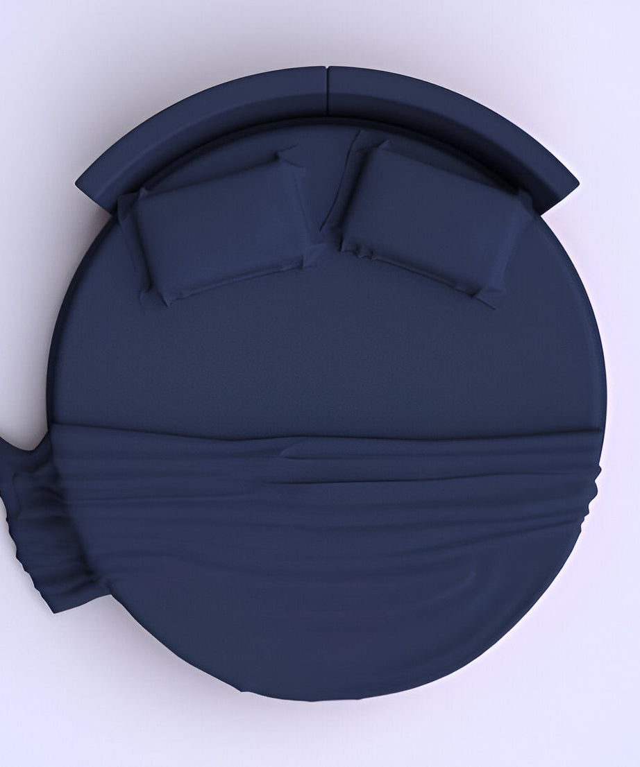 400TC Sateen Solid Cotton Round Duvet Cover Set