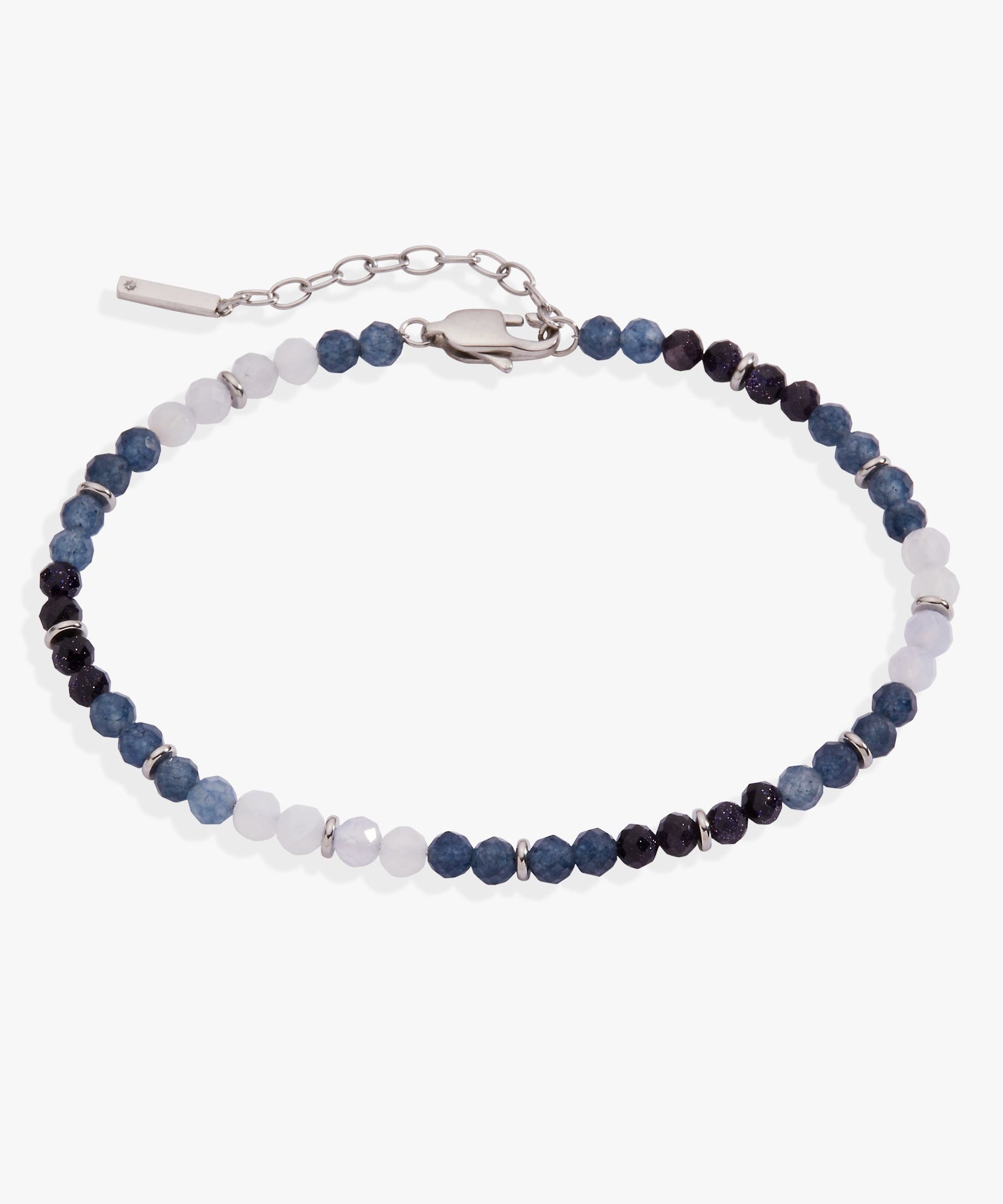 Blue Ombre Semi-Precious Beaded Anklet