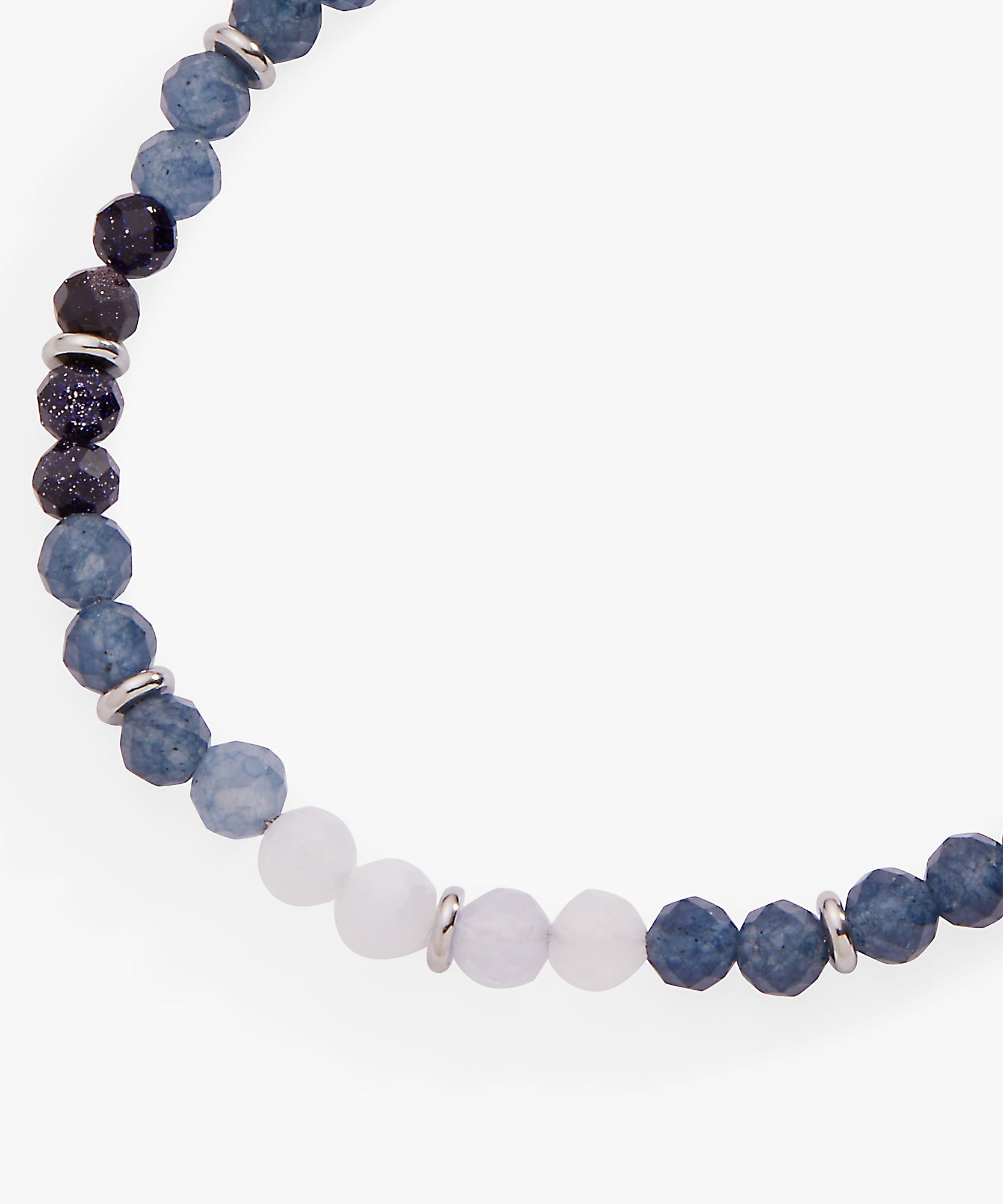 Blue Ombre Semi-Precious Beaded Anklet