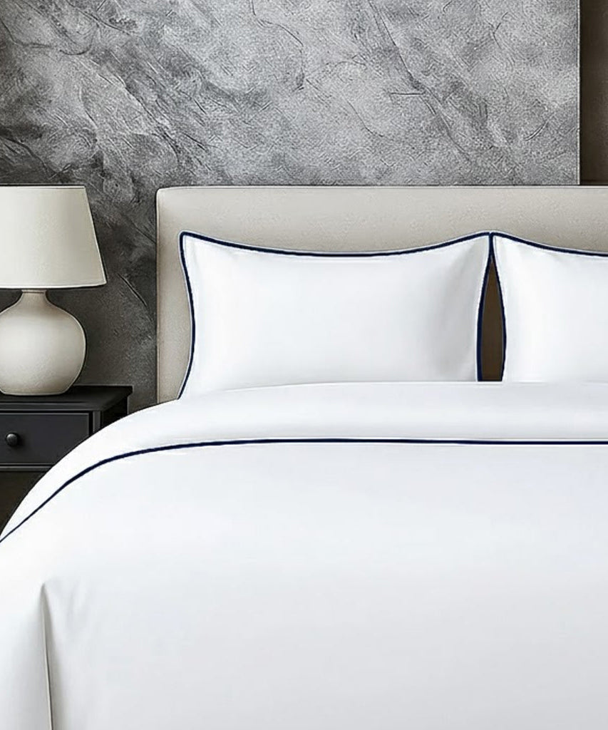 400 TC 100% Tencel Soft Silk Piping Duvet Cover Set
