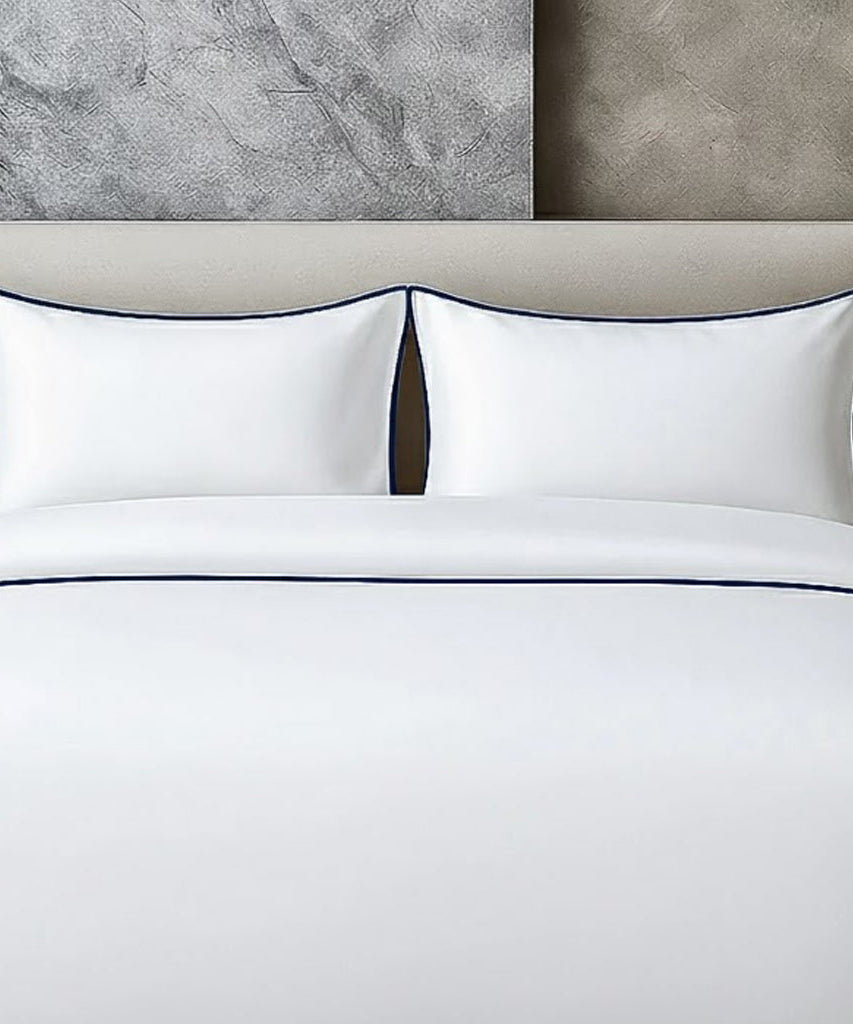 400 TC 100% Tencel Soft Silk Piping Duvet Cover Set