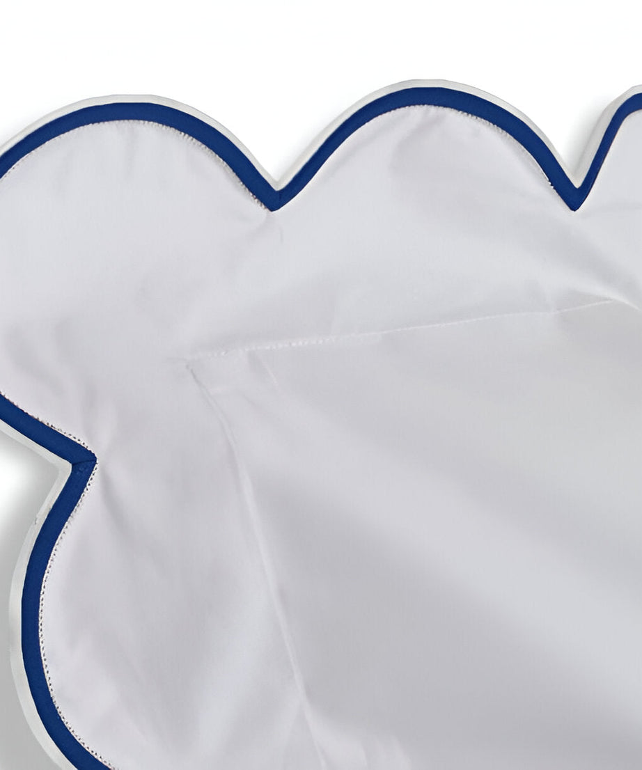 400TC Cotton Scallop Embroidery Sateen Solid Duvet Cover Set