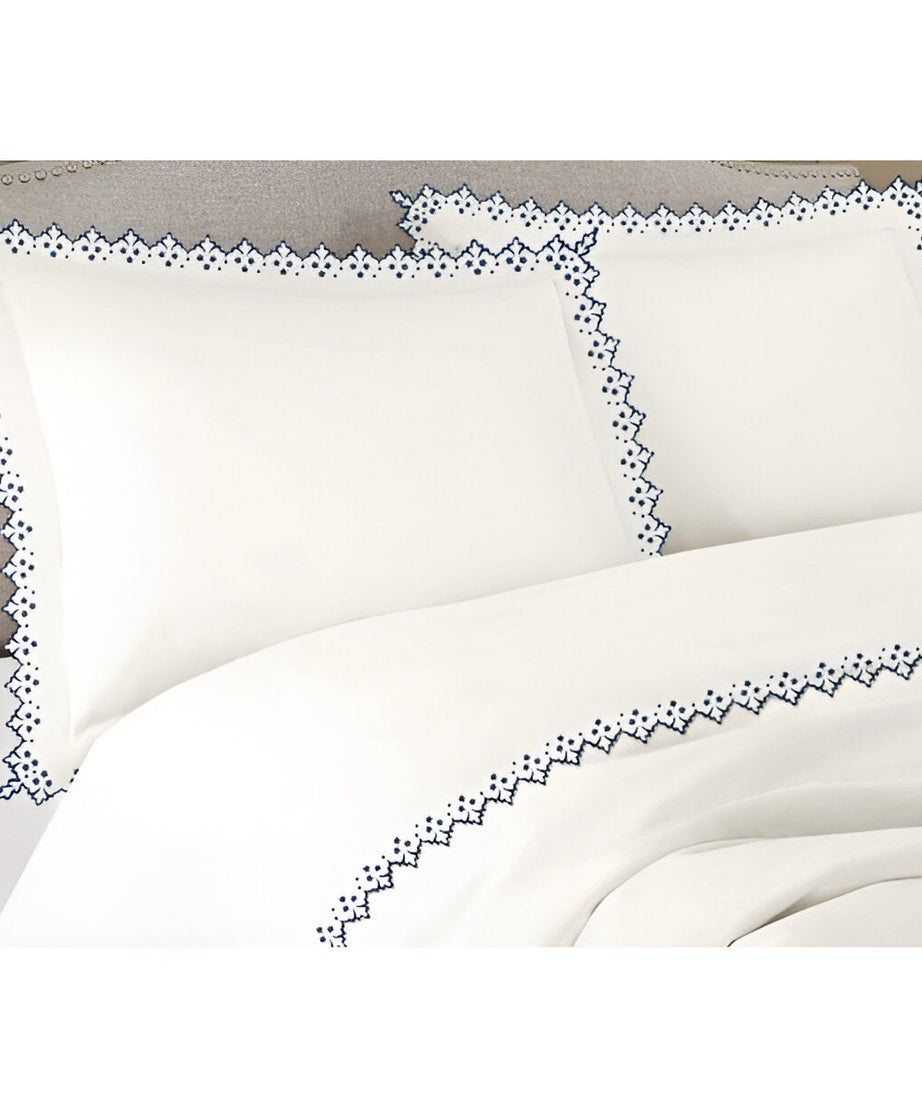 Elegant Flower Embroidered Duvet Cover Set