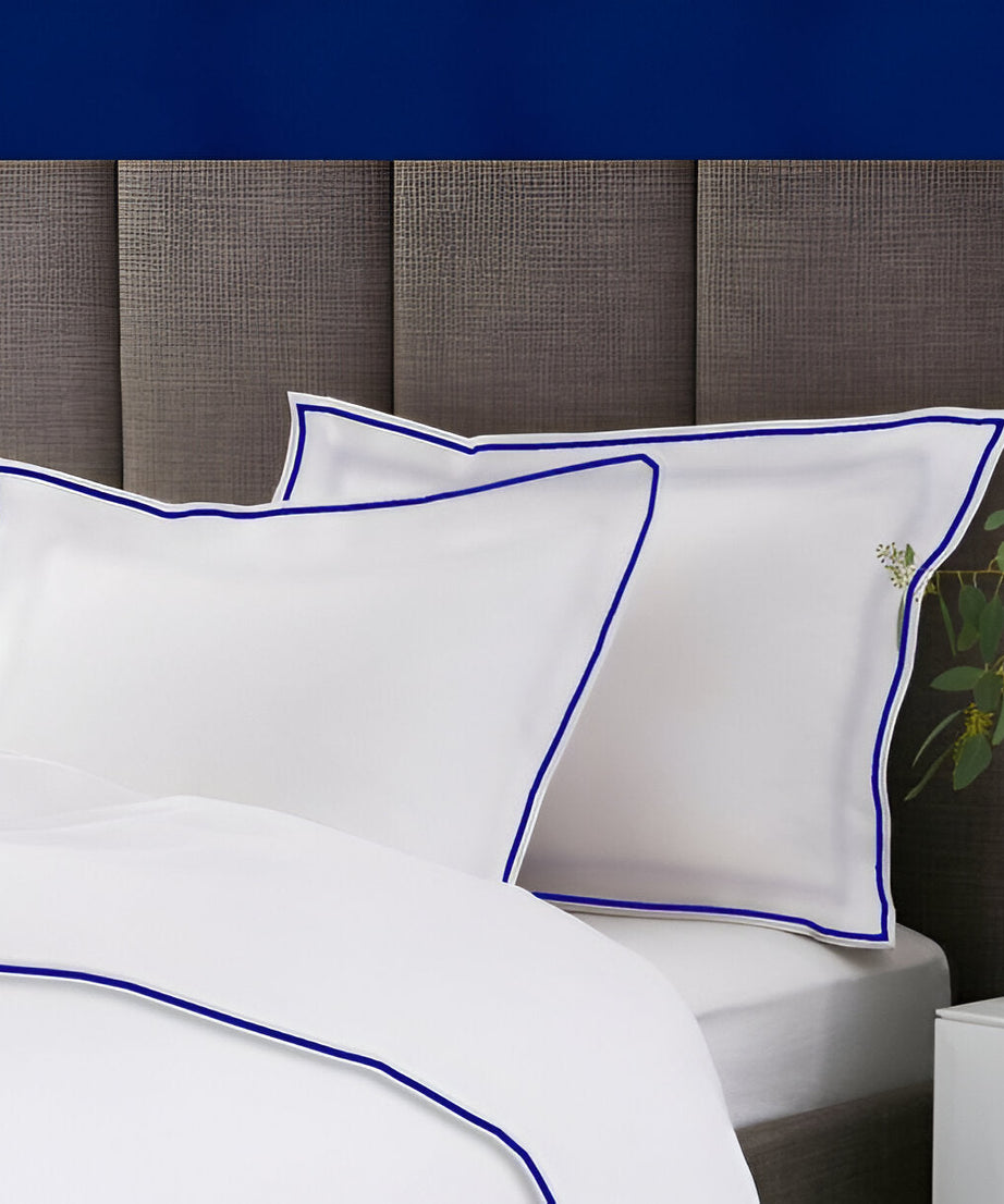 400TC Embroidery Cotton Sateen Solid Duvet Cover Set