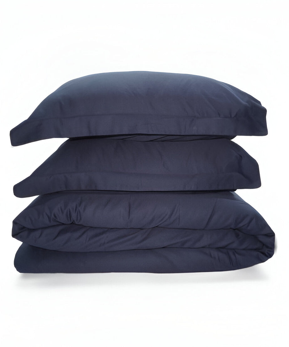 400TC Sateen Solid Cotton Round Duvet Cover Set