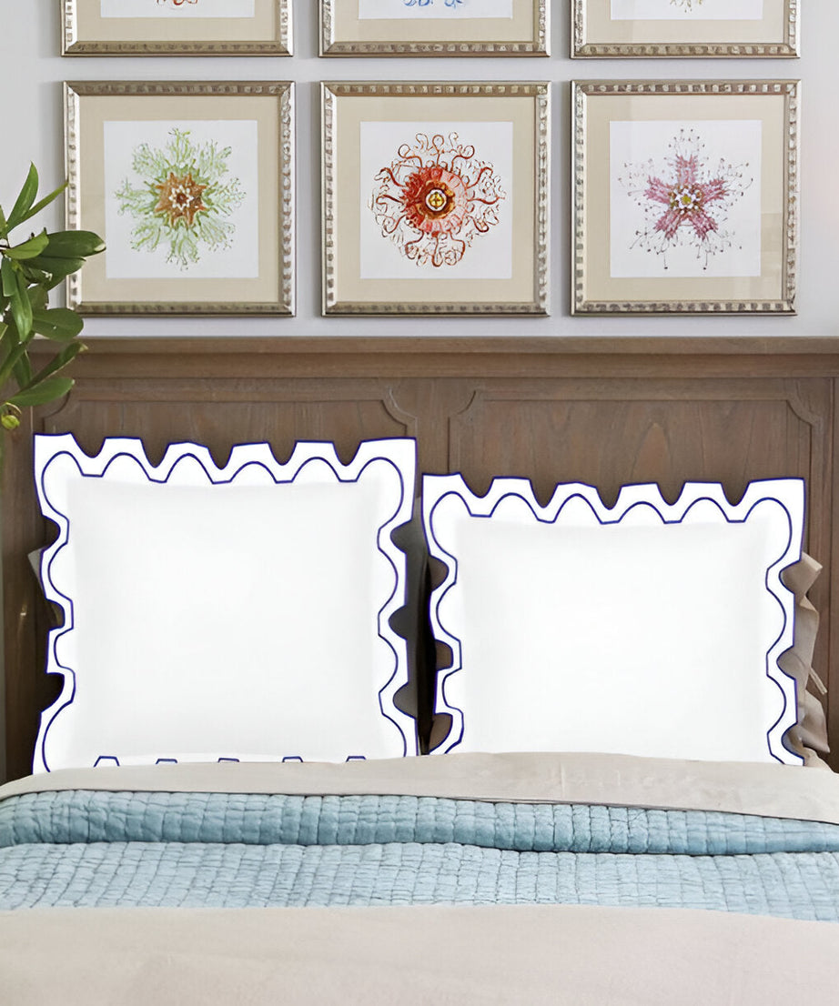 400TC Zig & Zag U Shape Embroidery Cotton Duvet Cover Set