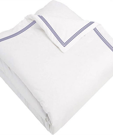 400TC Cotton Triple Edge Embroidery Sateen Solid Duvet Cover Set