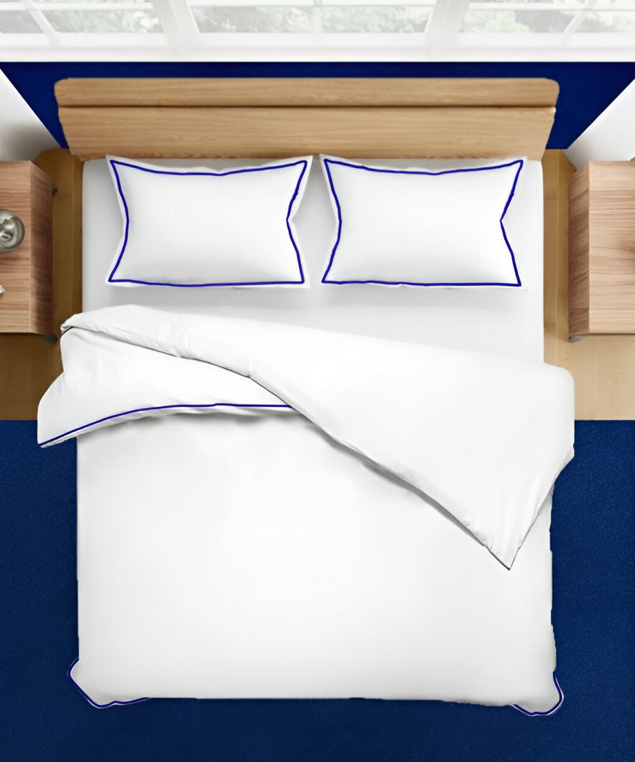 400TC Embroidery Cotton Sateen Solid Duvet Cover Set