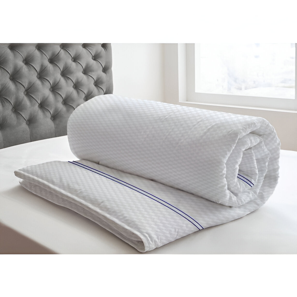 400TC Cotton Double Embroidery Sateen Microcheck Duvet Cover Set