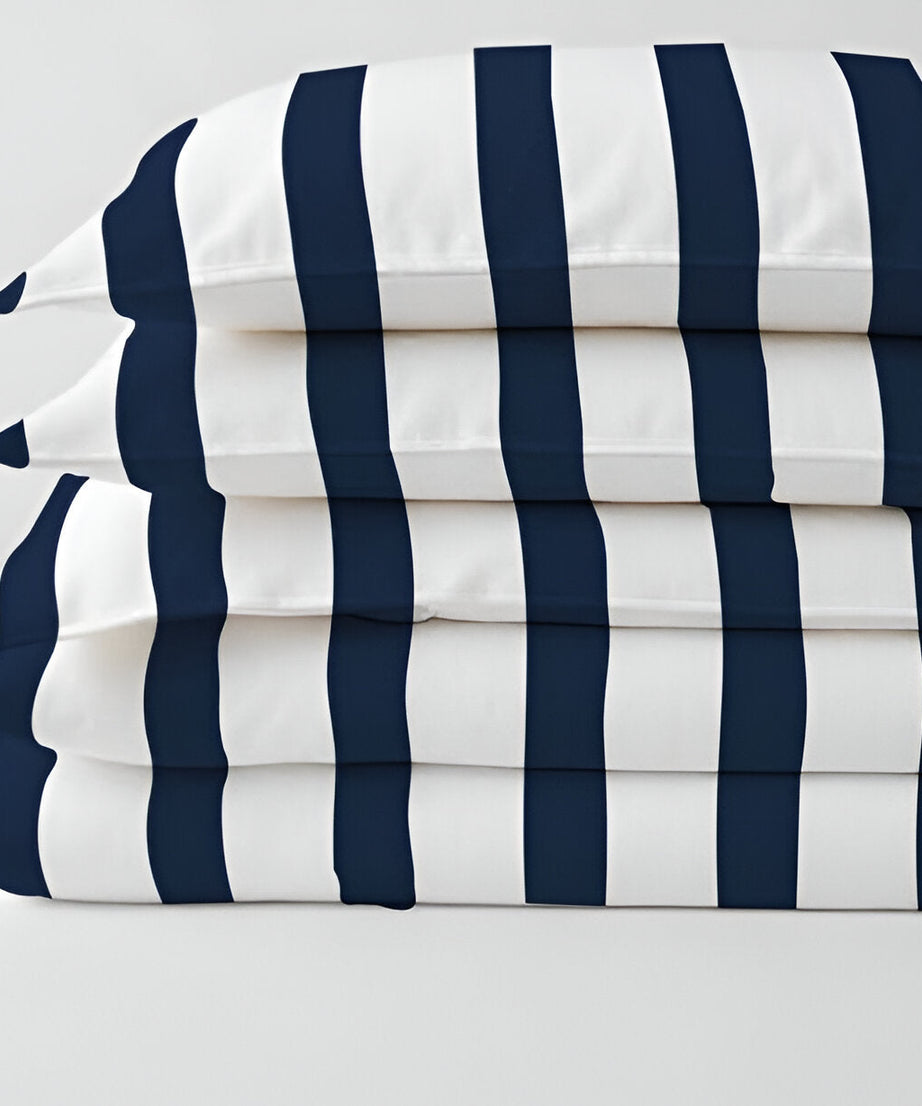 400TC Stripe Border Frame Cotton Sateen Duvet Cover Set