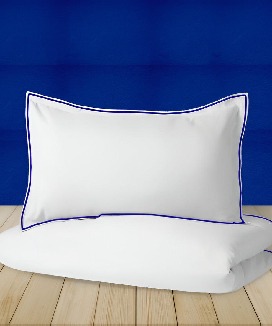 400TC Embroidery Cotton Sateen Solid Duvet Cover Set