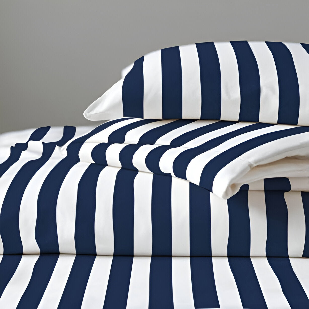 400TC Stripe Border Frame Cotton Sateen Duvet Cover Set