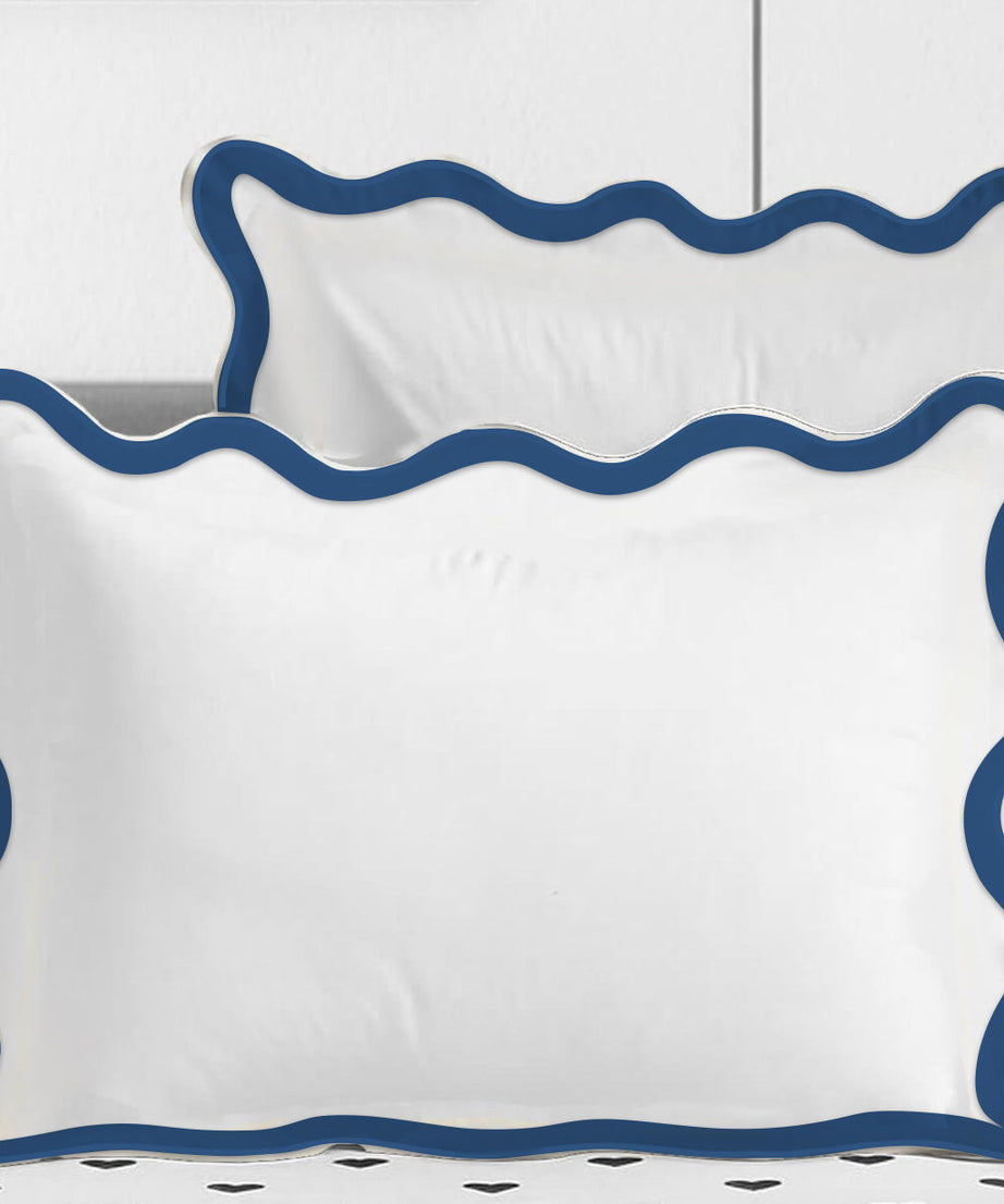 400TC Applique Scalloped Embroidery Cotton Duvet Cover Set