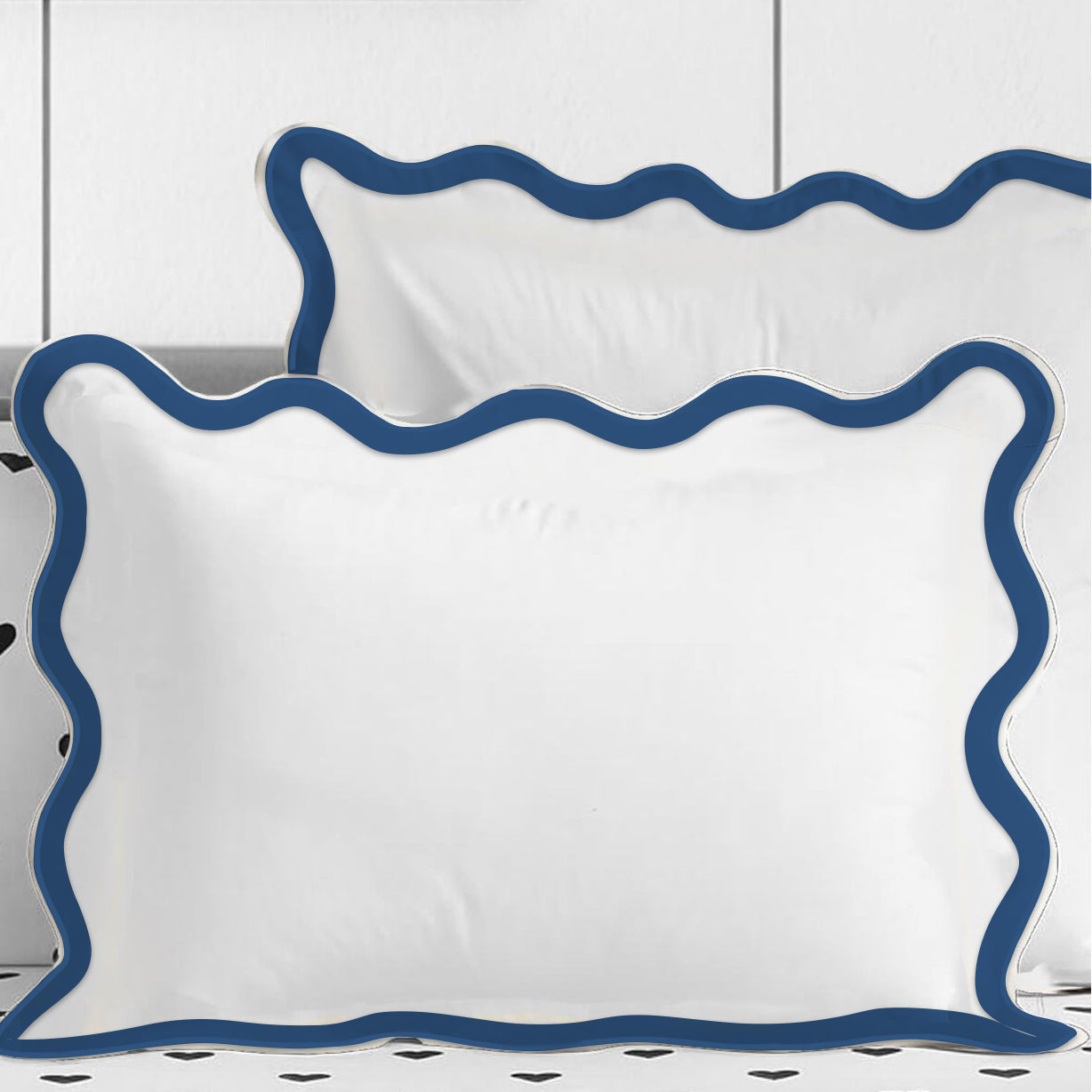400TC Applique Scalloped Embroidery Cotton Duvet Cover Set