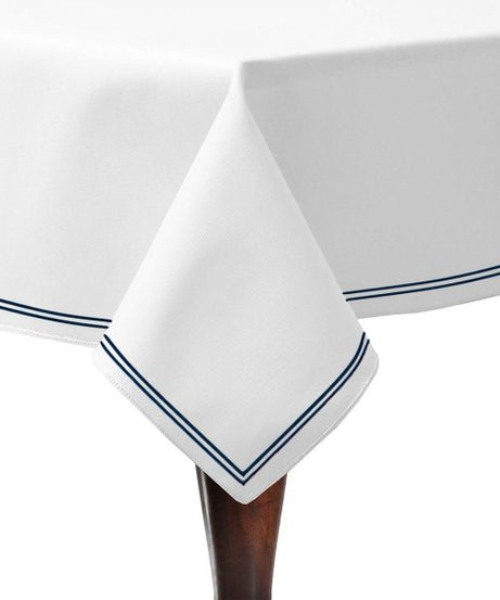 Double Embroidery Border Cotton Sateen Solid Table Cloth