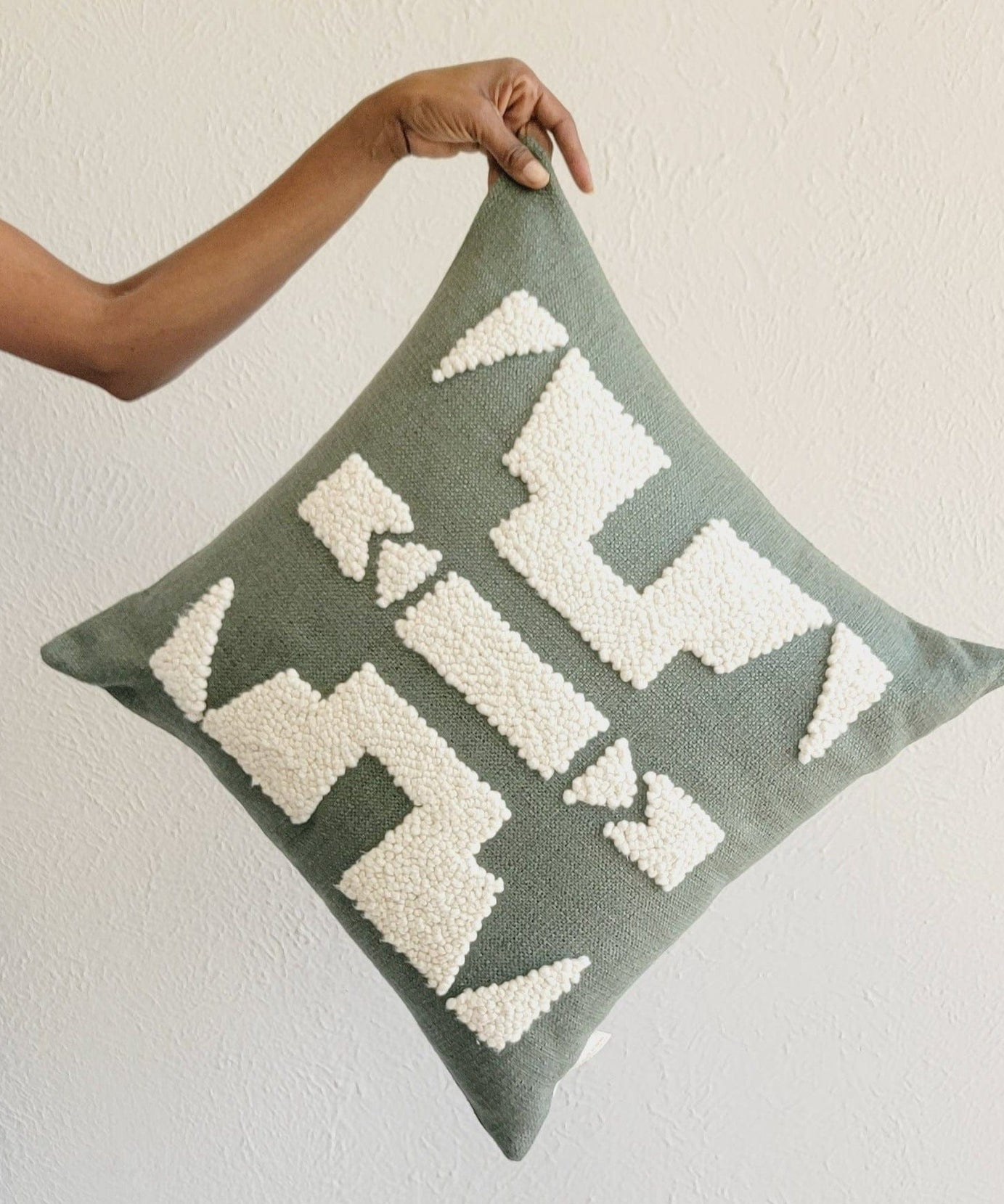 Ndebele Forest Green Throw Pillow