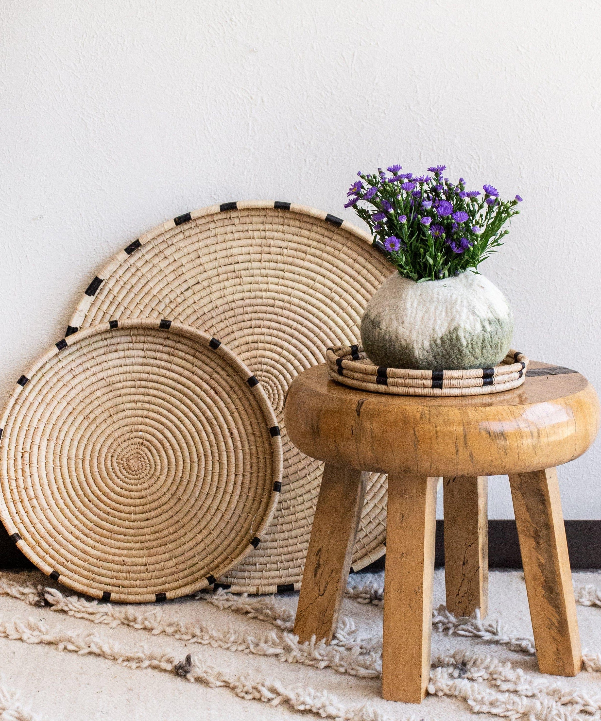 Nelisiwe Ilala Palm and Black Nesting Tray