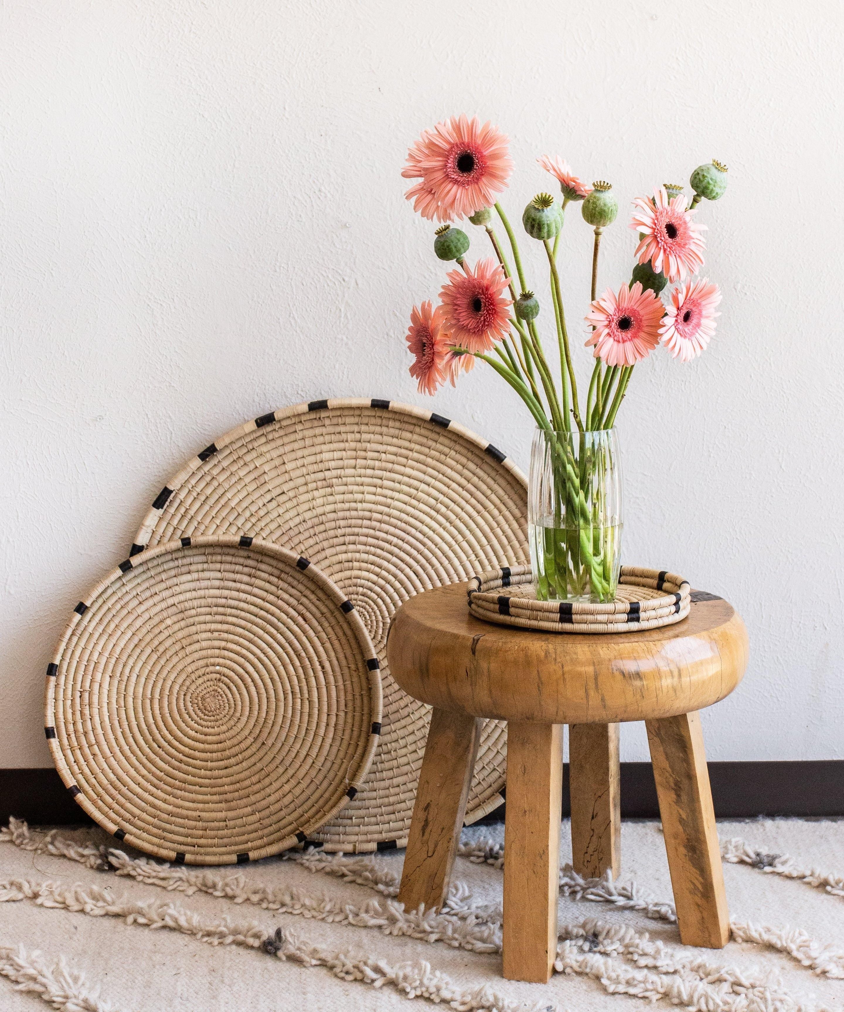 Nelisiwe Ilala Palm and Black Nesting Tray