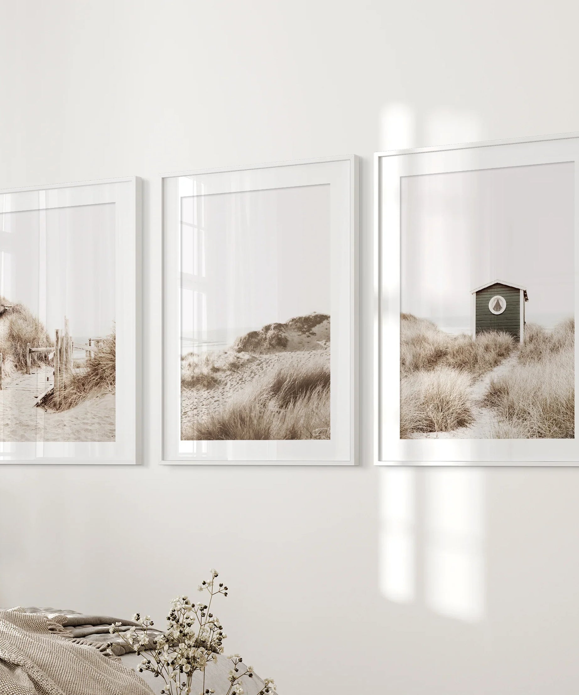 Minimalist Coastal Gallery Wall. Beige Beach Decor Set