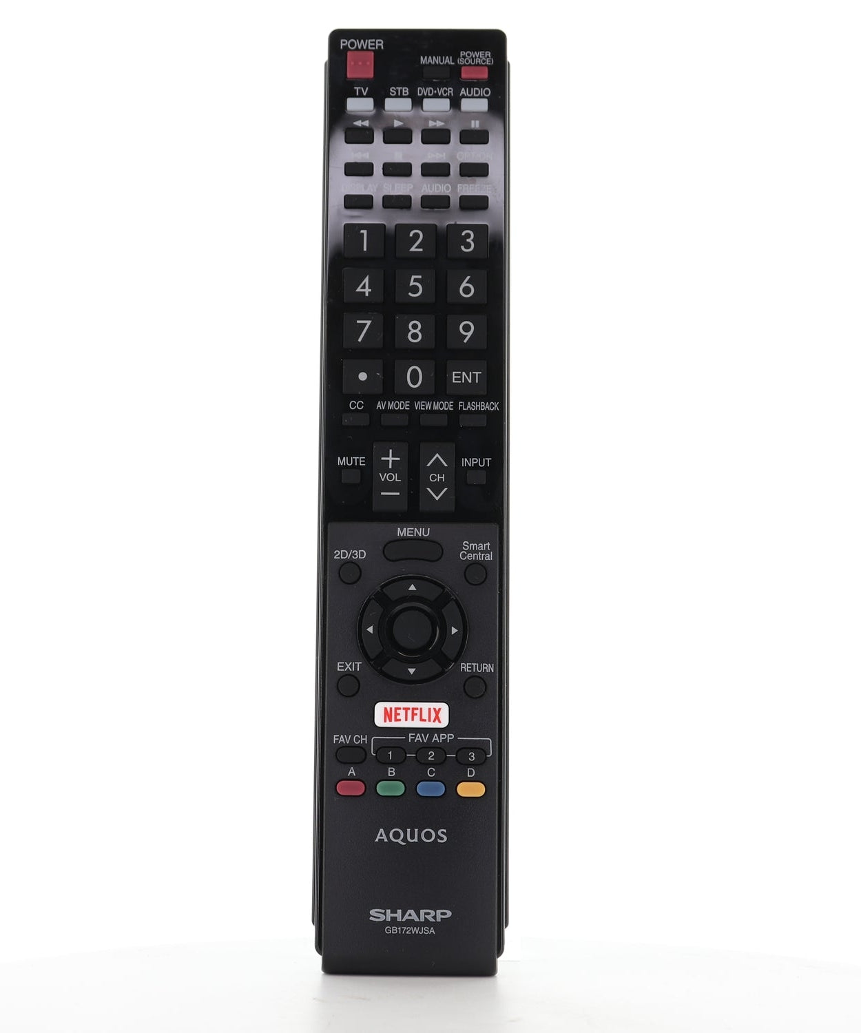 Sharp GB172WJSA Aquos TV Remote Control | Netflix | IR - RRMCGB172WJSA