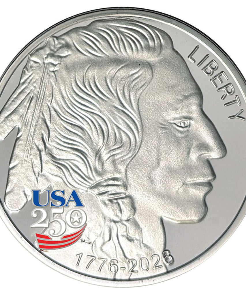 Amerikas 250. Jubiläum Büffel-Indianer-Nickel-Silber-Münze in Proof-Qualität