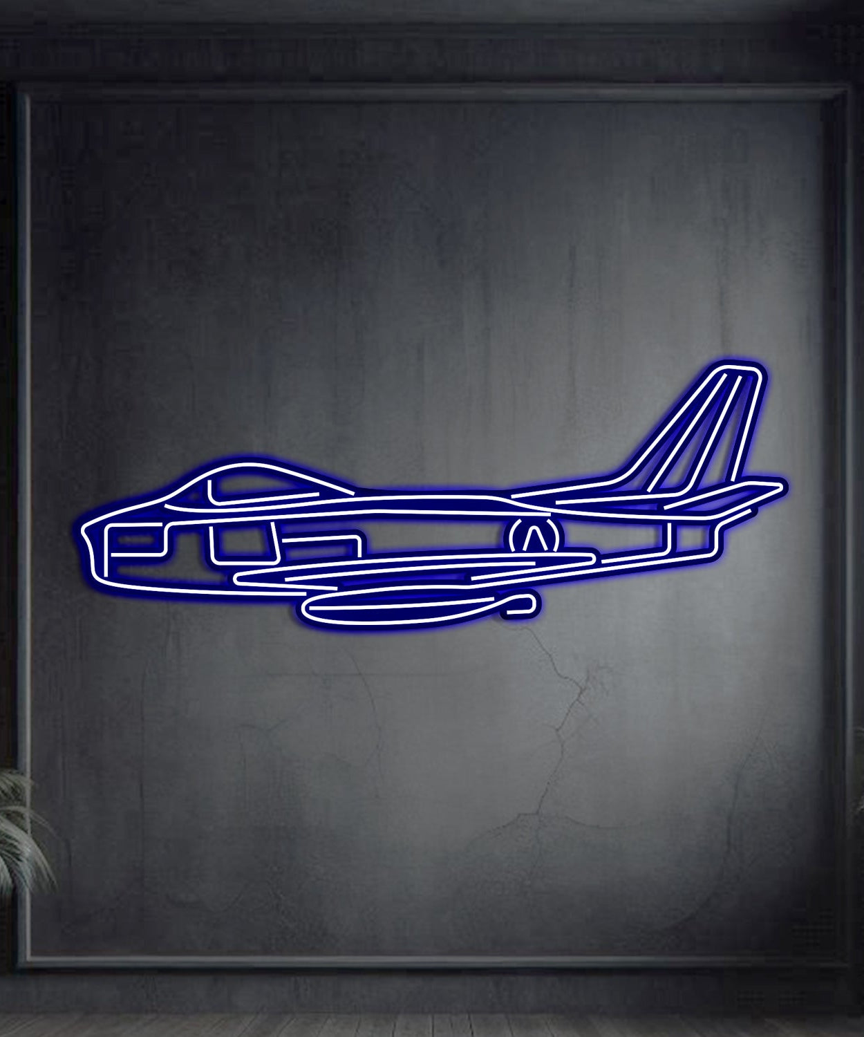 F-86 Sabre Metall-Neon-Flugzeug-Wandkunst - NCN0044