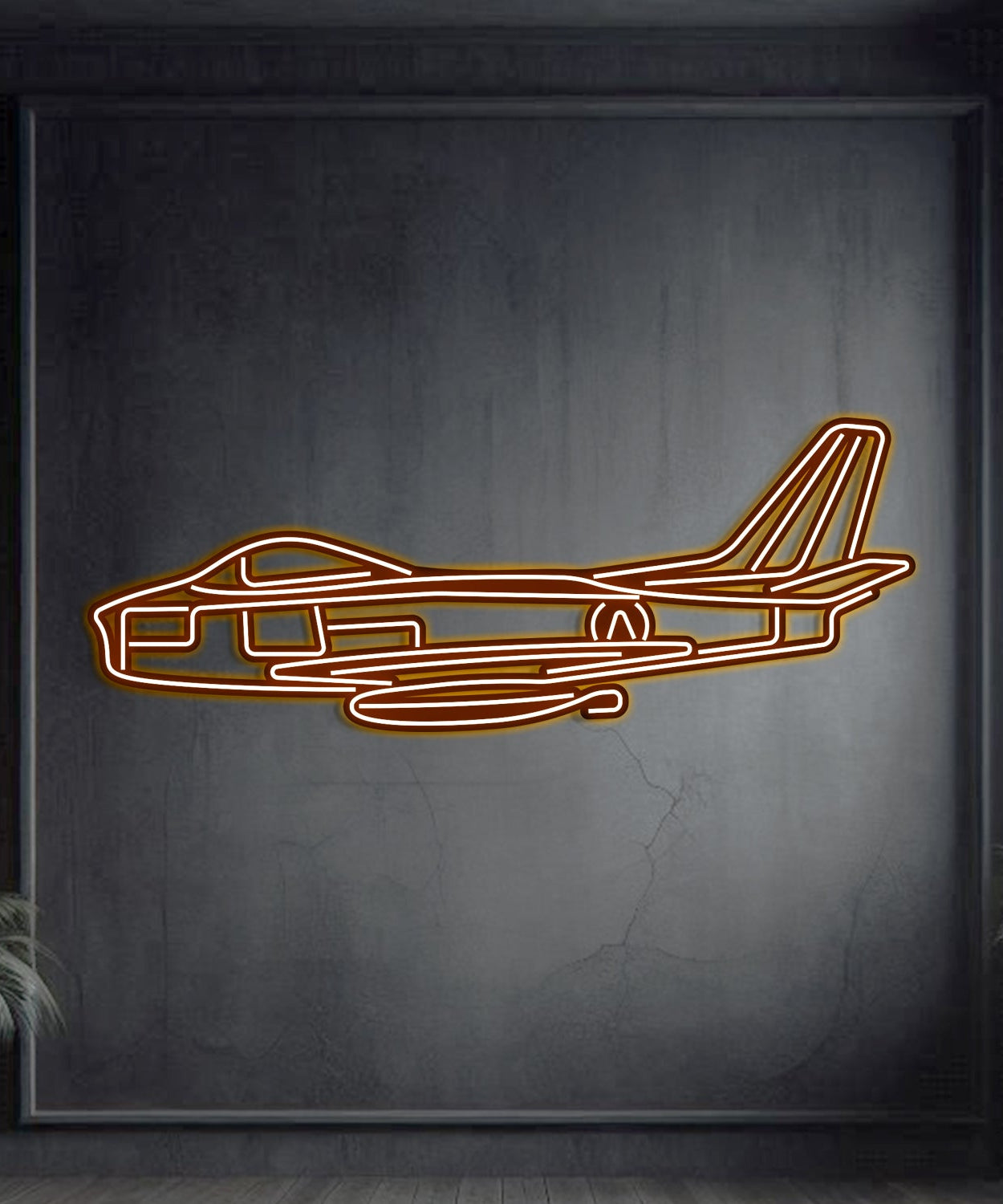 F-86 Sabre Metall-Neon-Flugzeug-Wandkunst - NCN0044