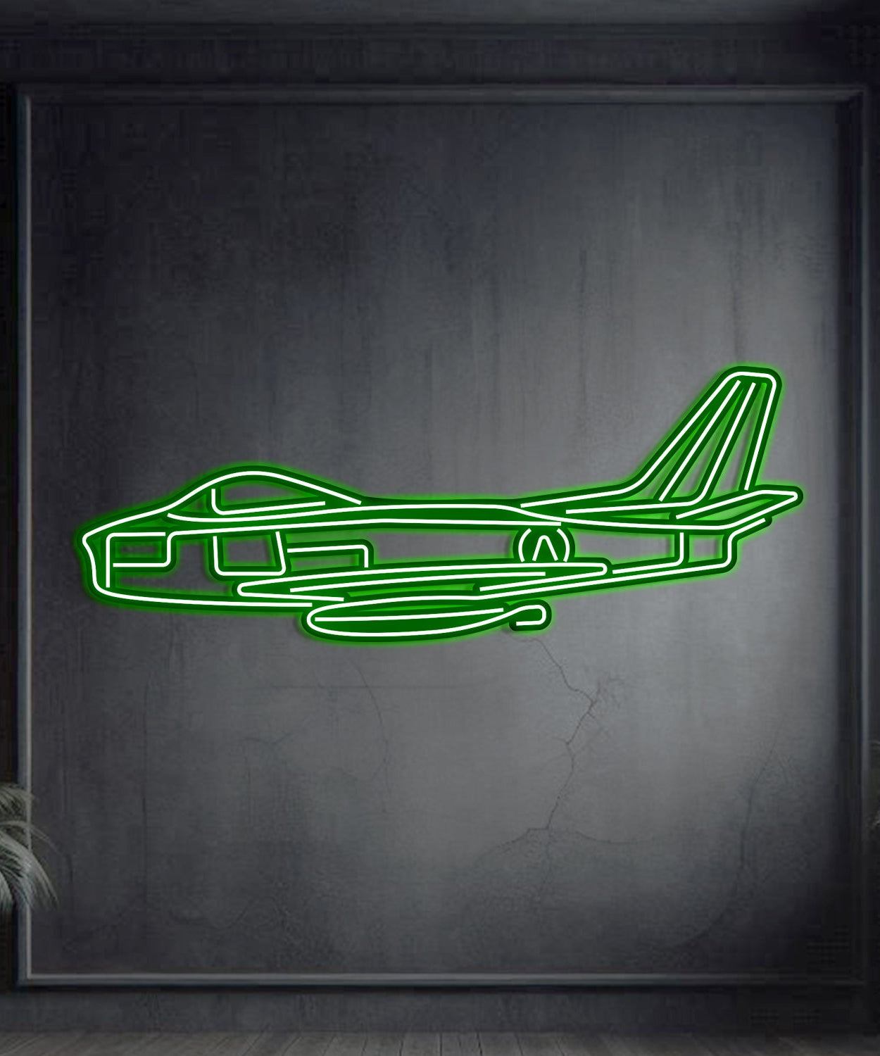 F-86 Sabre Metall-Neon-Flugzeug-Wandkunst - NCN0044