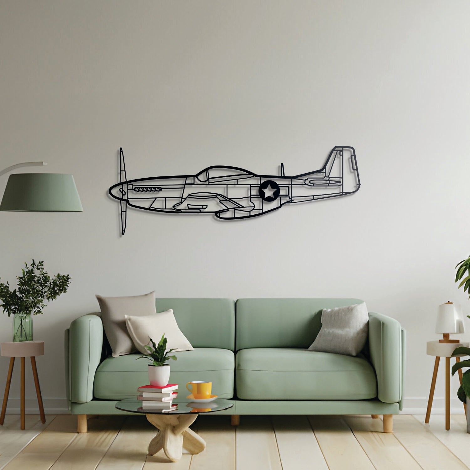 P-51 Mustang Metal Aircraft Wall Art - NCP0111