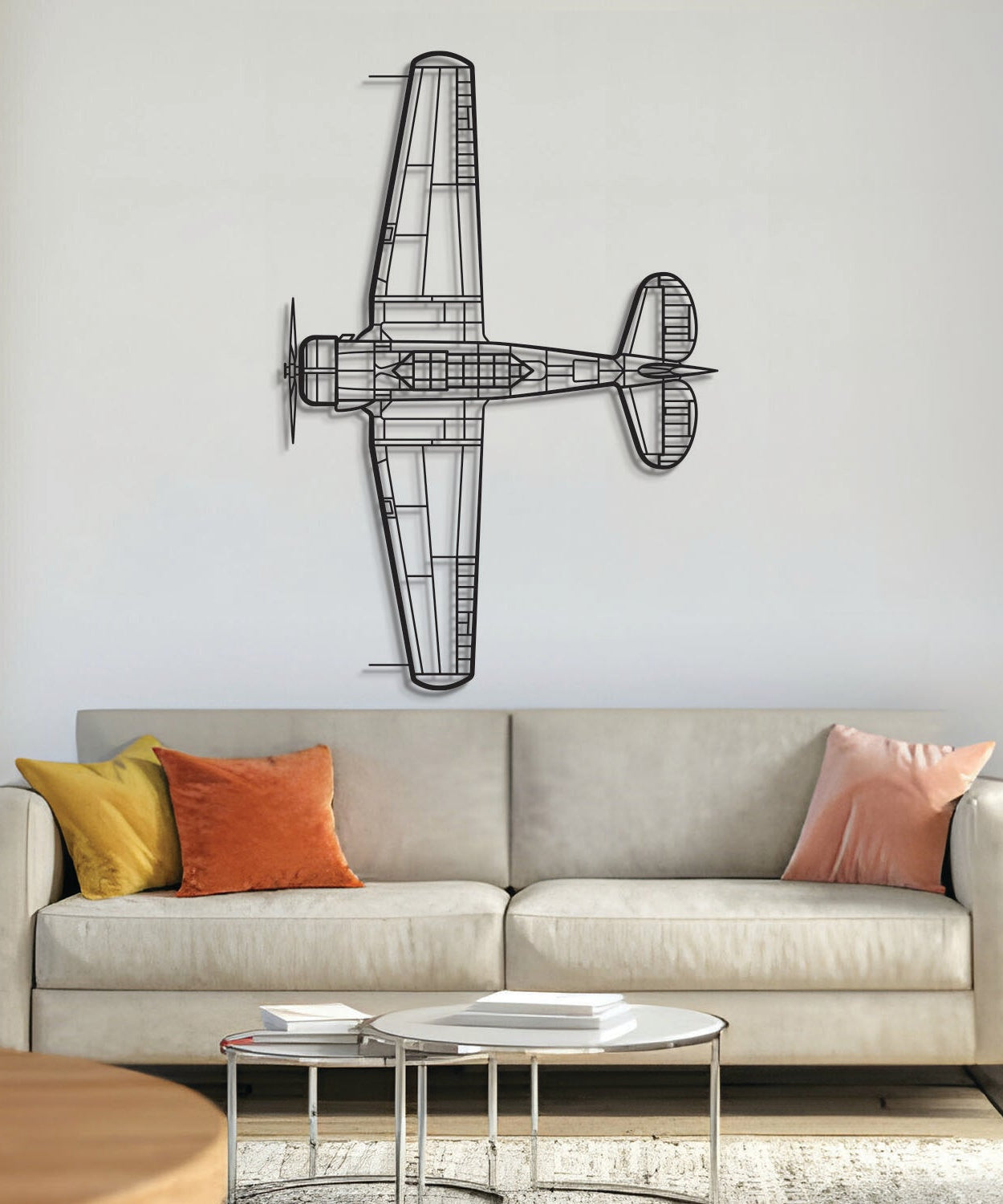 SNJ-5 Texan TOP Metallflugzeug Wandkunst - NCP0344