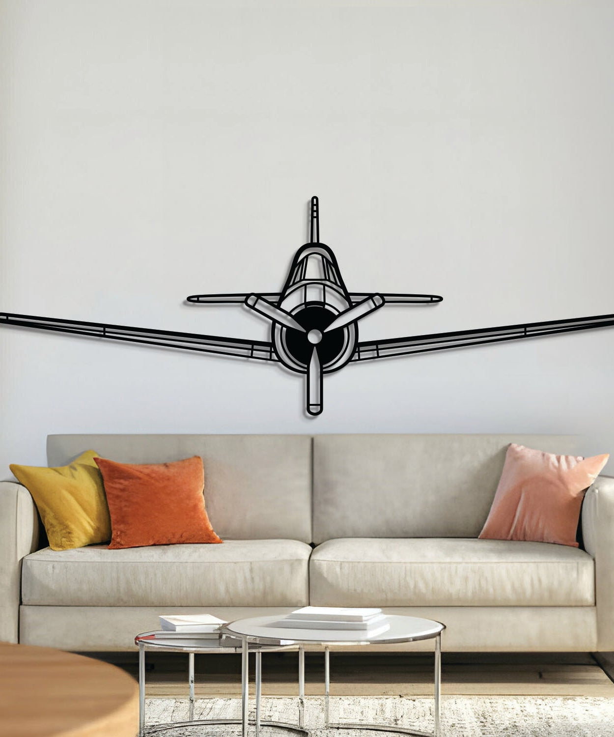 T-28 Trojan Front Metall Flugzeug Wandkunst - NCP0348