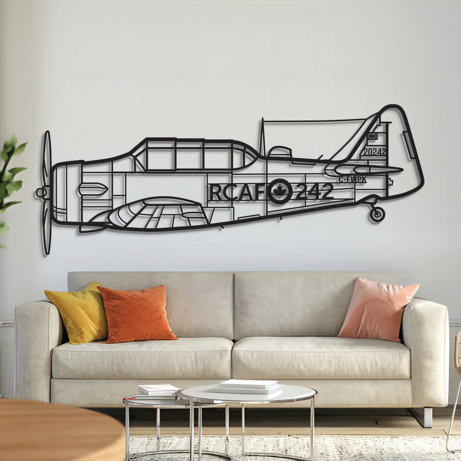 Harvard Metallflugzeug Wandkunst - NCP0228
