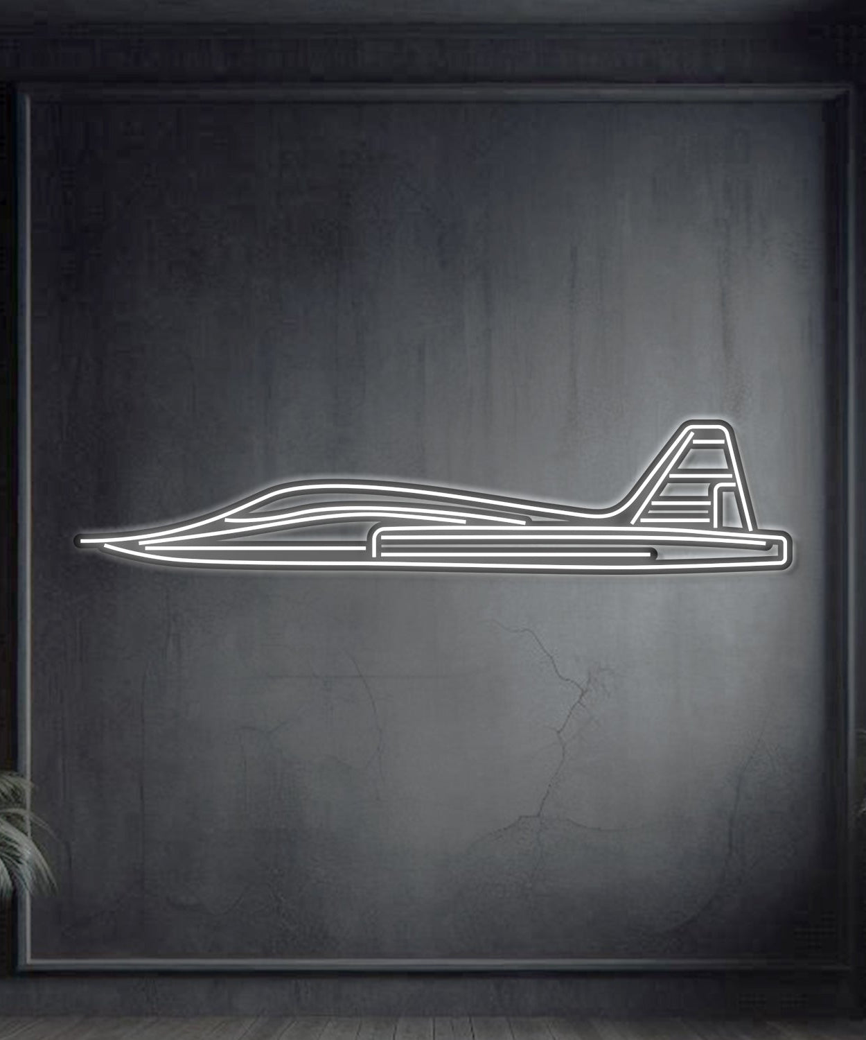T-38 Talon Metall-Neon-Wandkunst – NCN0065