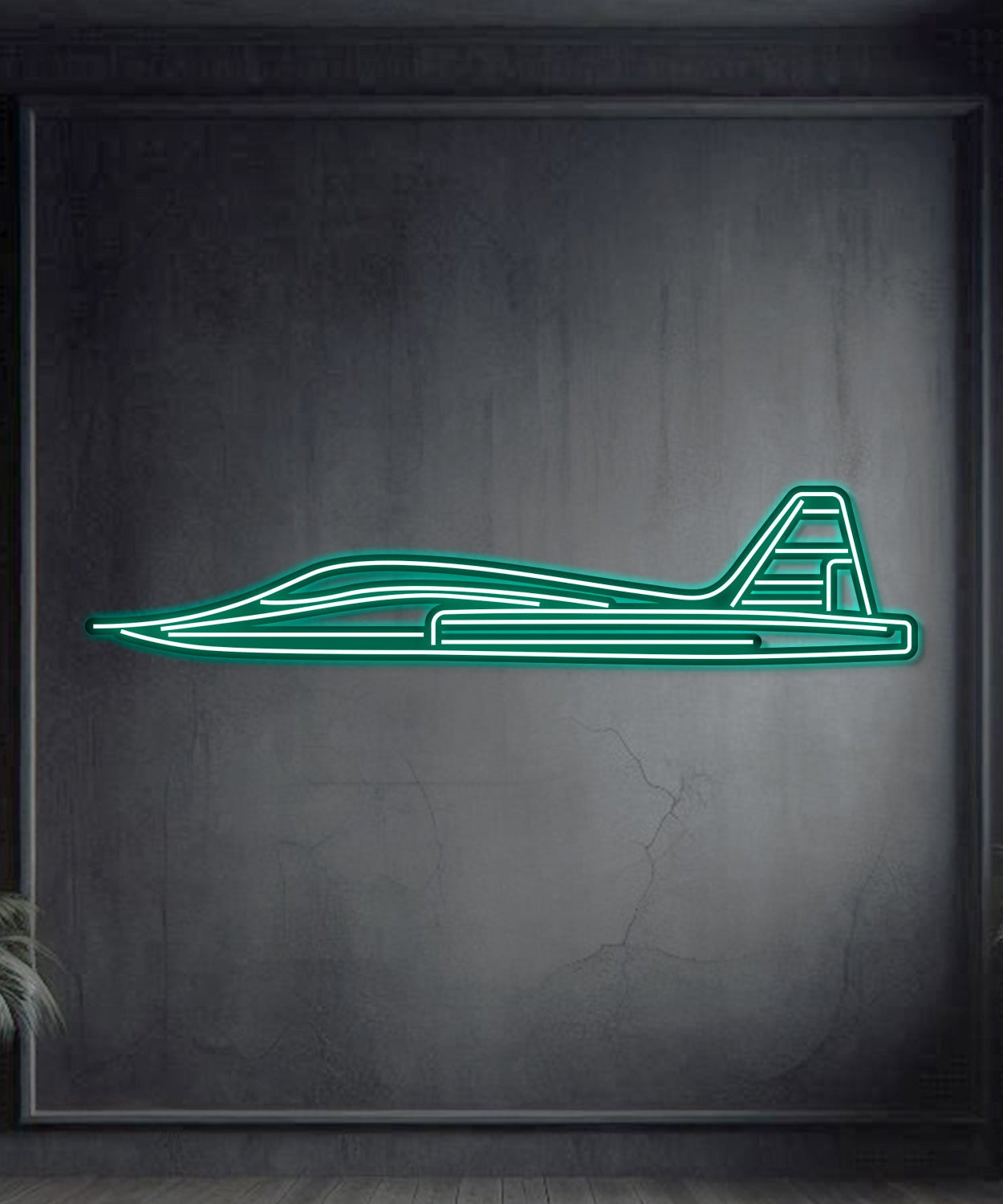 T-38 Talon Metall-Neon-Wandkunst – NCN0065