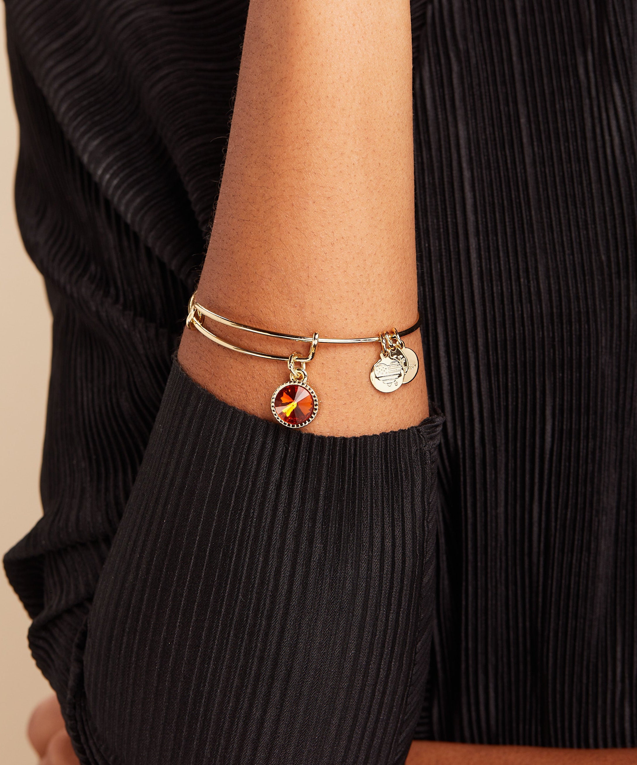 November Birthstone Charm Bangle, Topaz