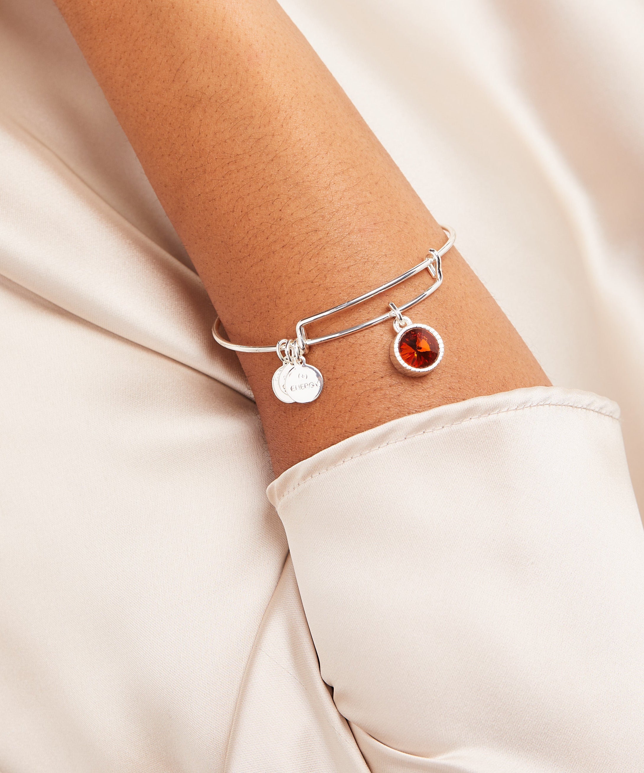 November Birthstone Charm Bangle, Topaz