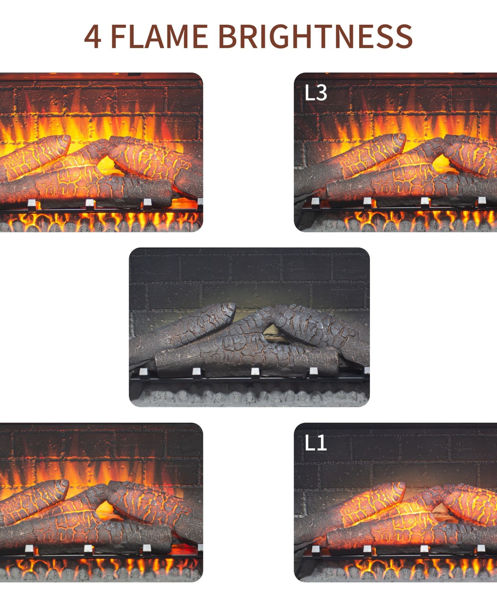 Nuvia 36-Inch Electric Antique Black Touch Panel Infrared Fireplace Insert With Removable Trim Kit (SAK84610)