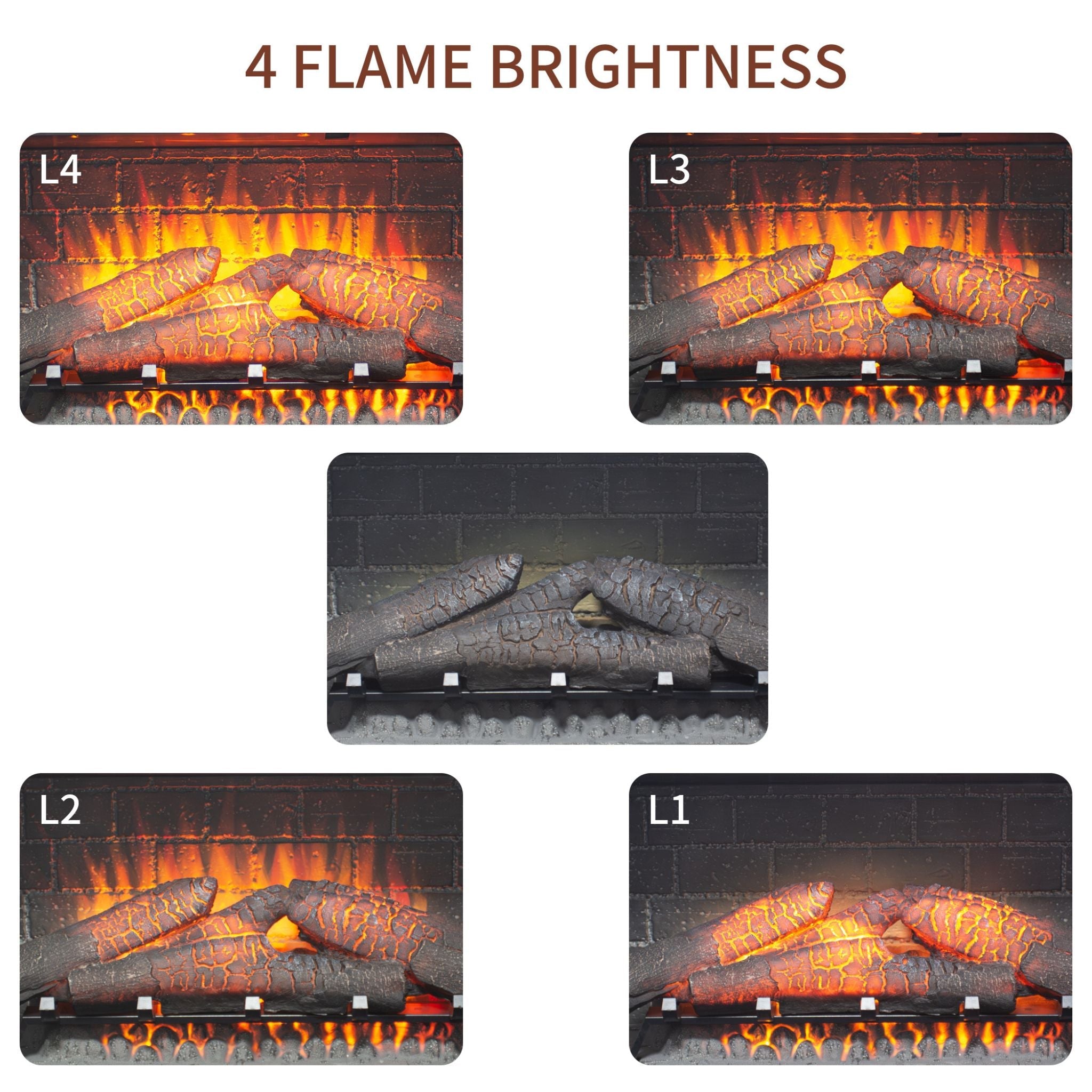 Nuvia 36-Inch Electric Antique Black Touch Panel Infrared Fireplace Insert With Removable Trim Kit (SAK84610)