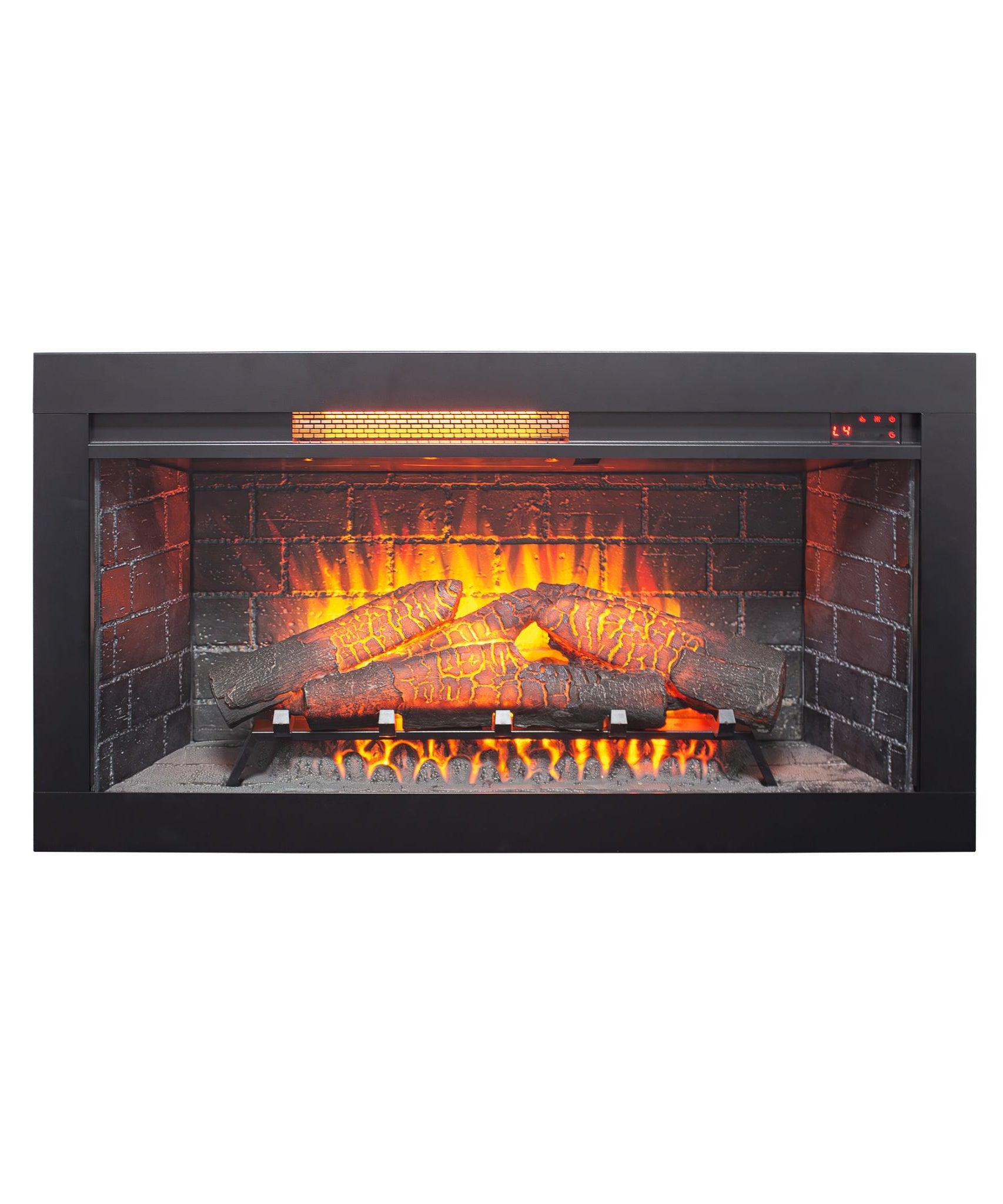 Nuvia 36-Inch Electric Antique Black Touch Panel Infrared Fireplace Insert With Removable Trim Kit (SAK84610)