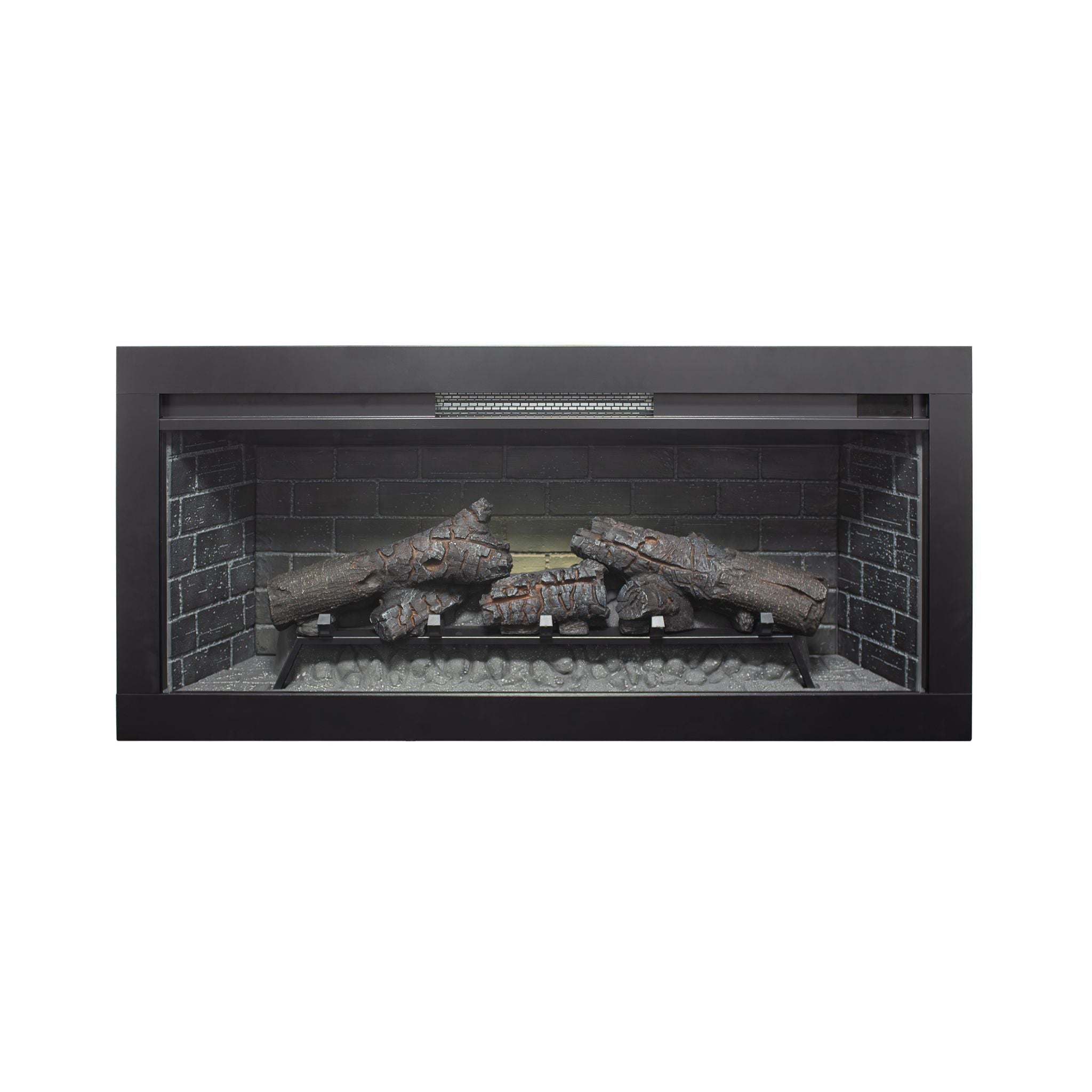 Nuvia 36-Inch Electric Antique Black Touch Panel Infrared Fireplace Insert With Removable Trim Kit (SAK84610)