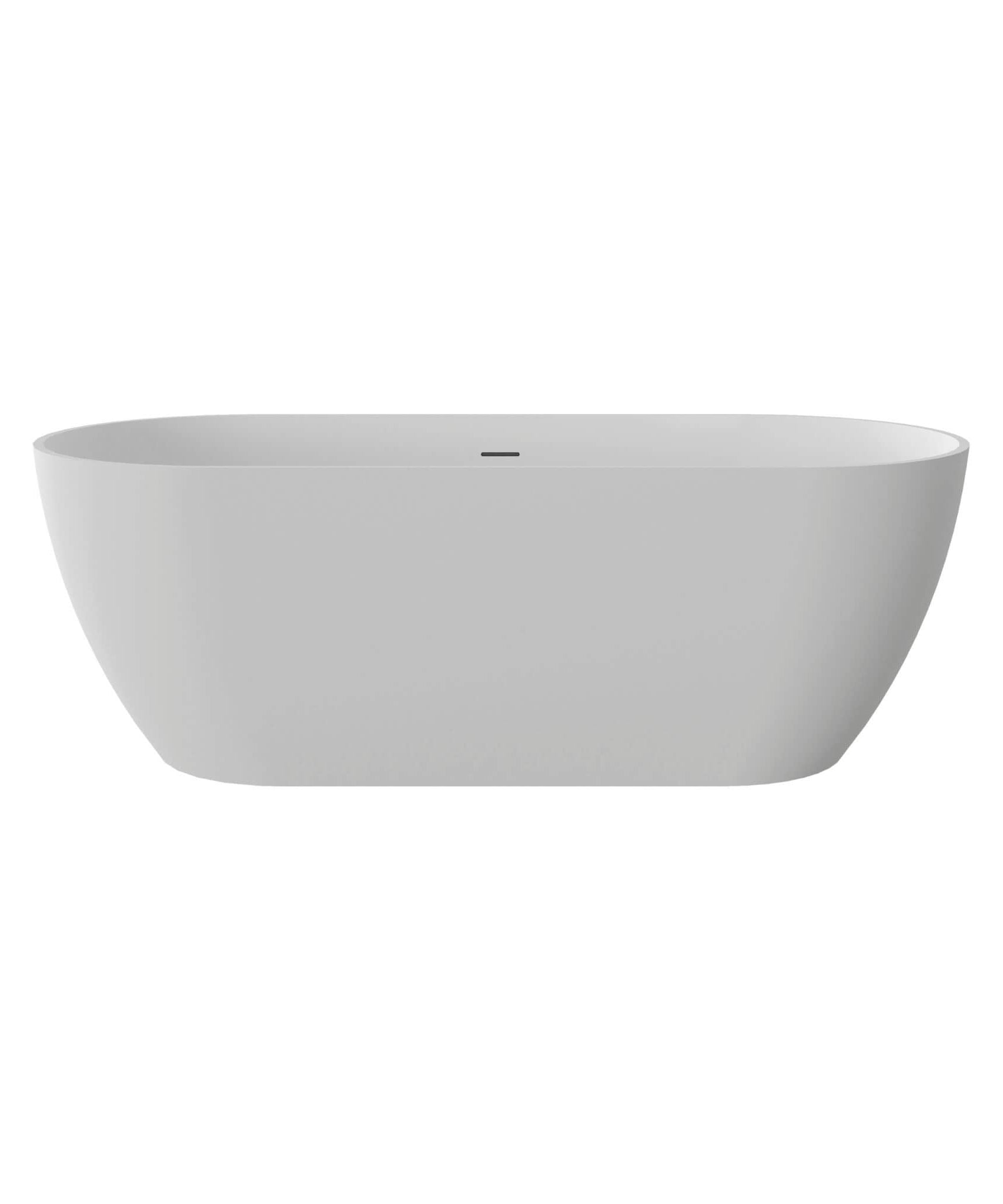 Nuvia 59-Inch Luxury Solid Surface Matte White Freestanding Soaking Tub (SAK95320)