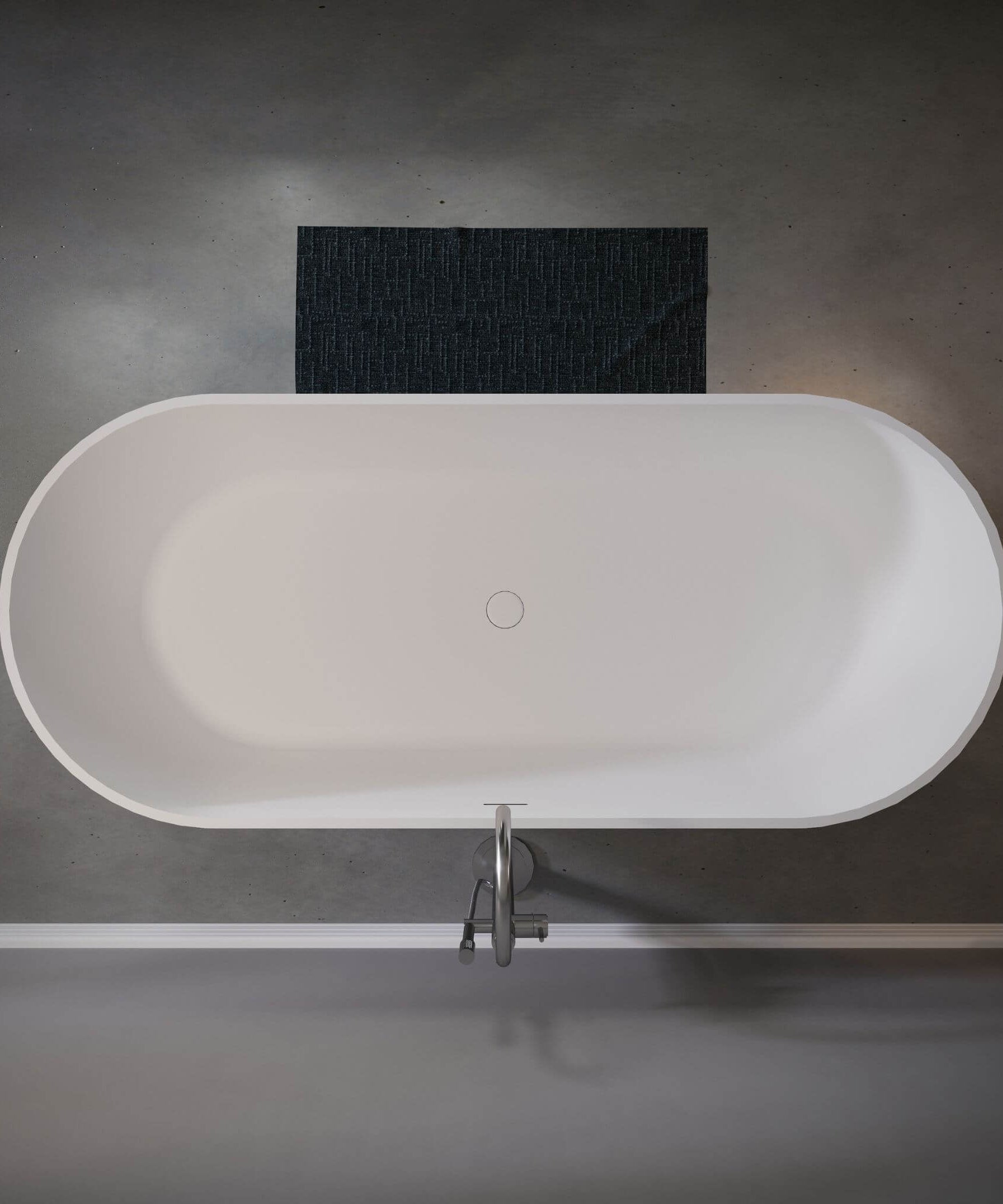 Nuvia 59-Inch Luxury Solid Surface Matte White Freestanding Soaking Tub (SAK95320)