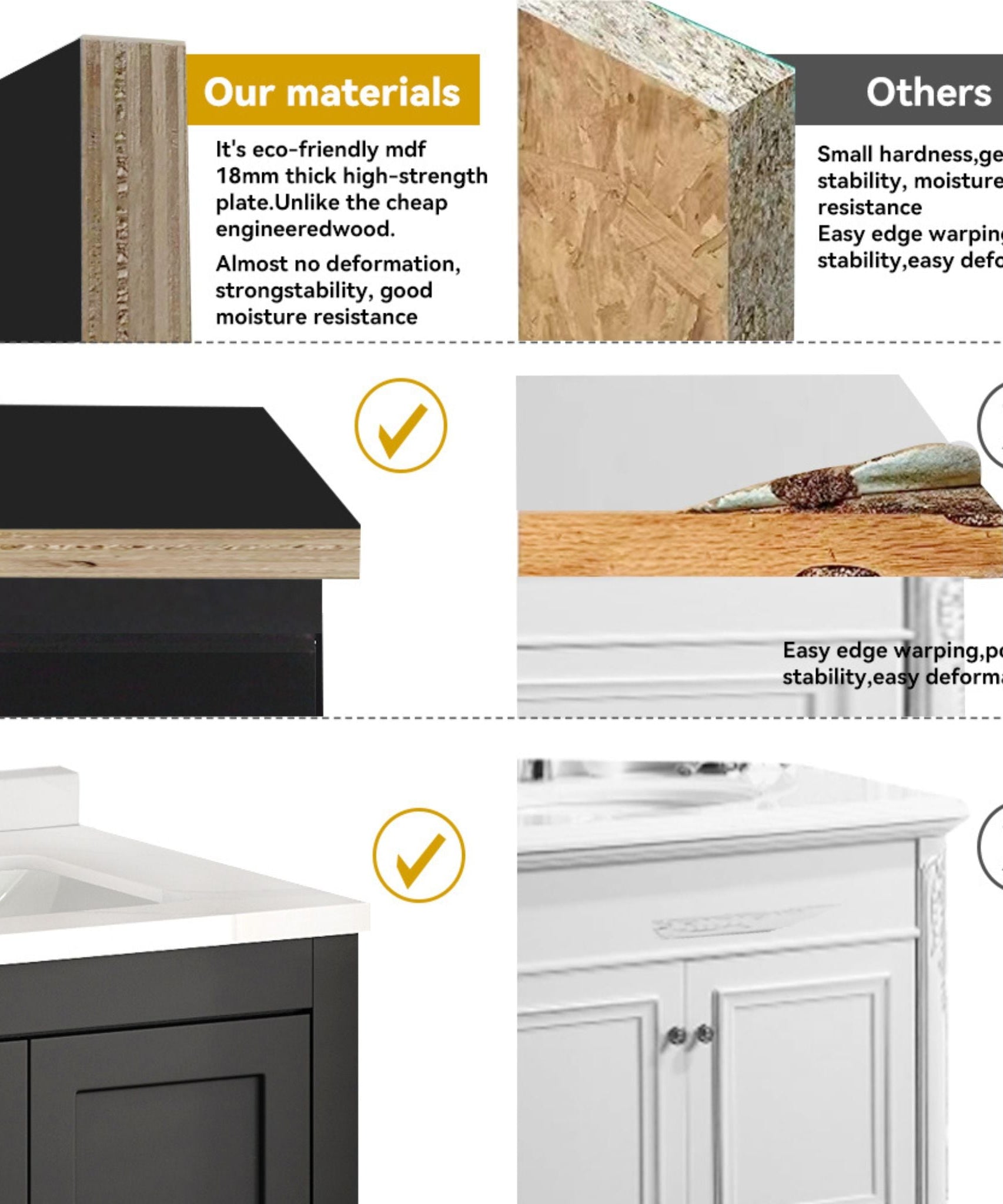 Nuvia 60-Inch Black Bathroom Vanity With Soft Close Doors And Drawers Storage (SAK86210)