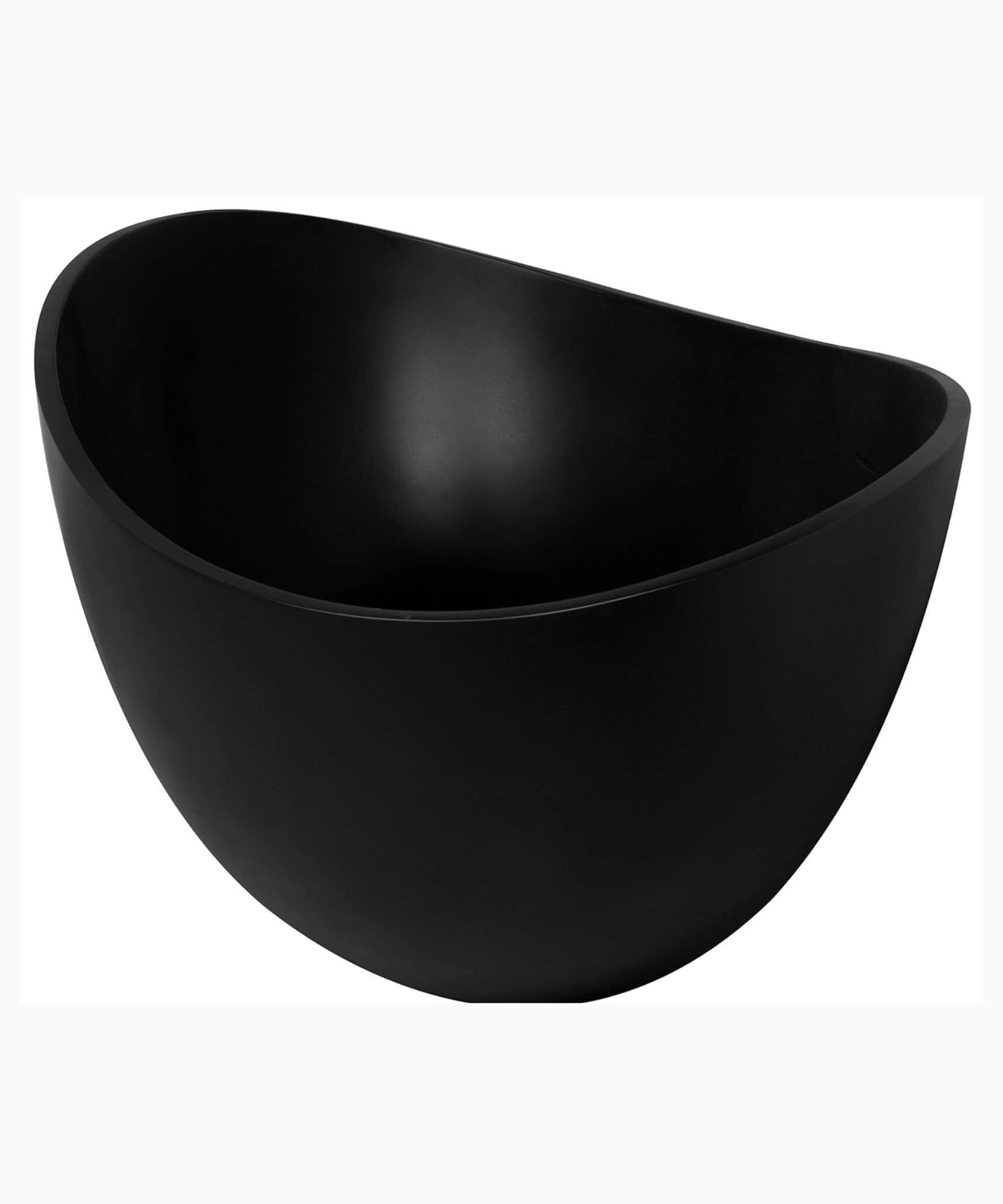 Nuvia 63-Inch Modern Freestanding Single-Piece Matte Black Finish Stone Resin Bathtub (SAK69041)