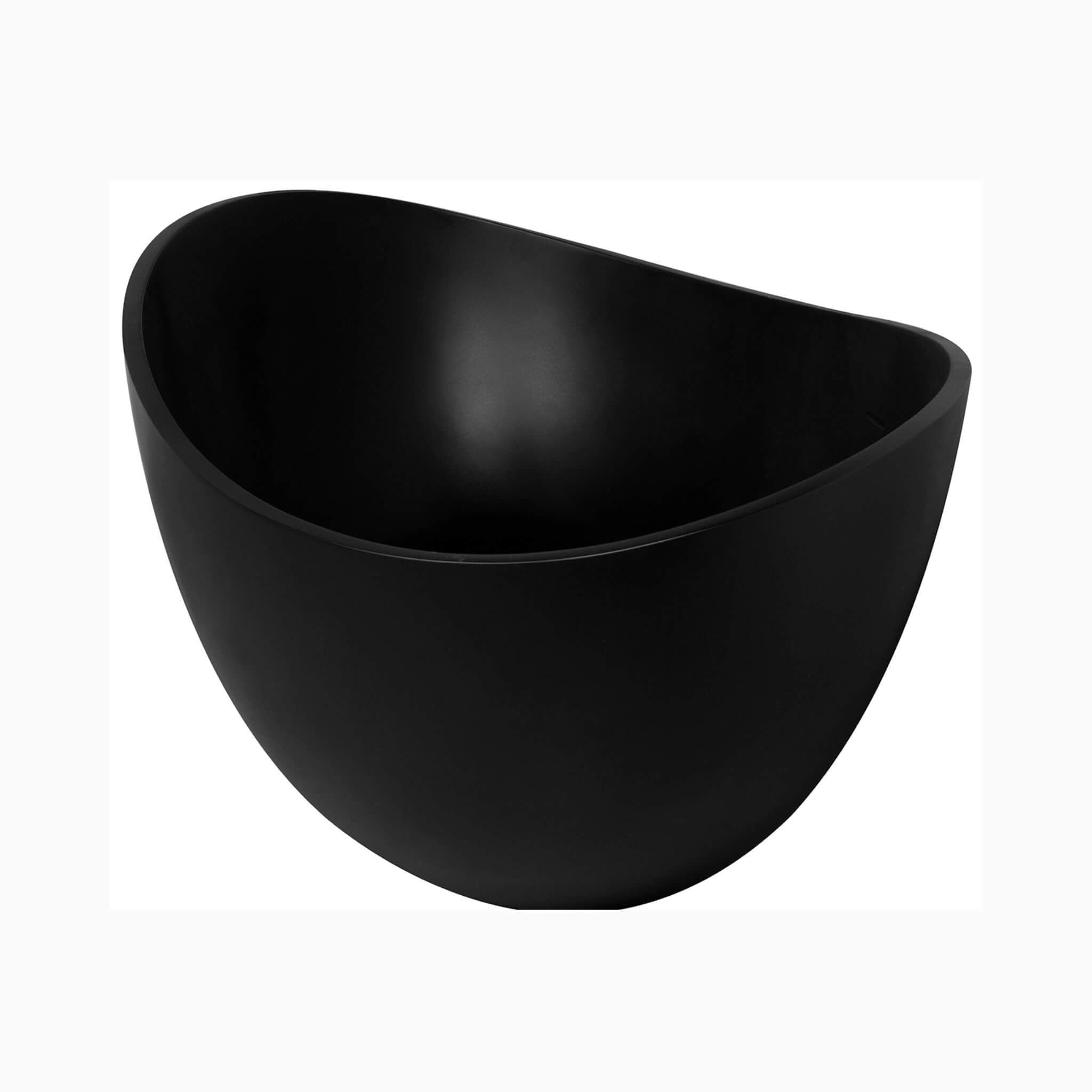 Nuvia 63-Inch Modern Freestanding Single-Piece Matte Black Finish Stone Resin Bathtub (SAK69041)
