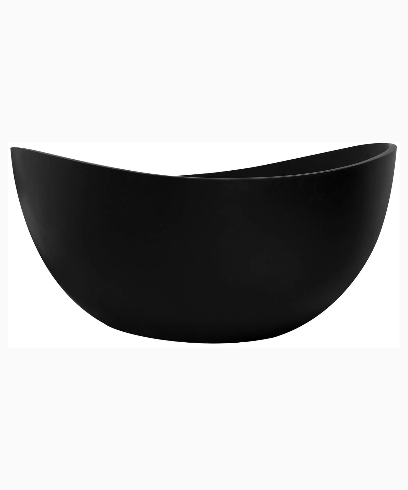 Nuvia 63-Inch Modern Freestanding Single-Piece Matte Black Finish Stone Resin Bathtub (SAK69041)
