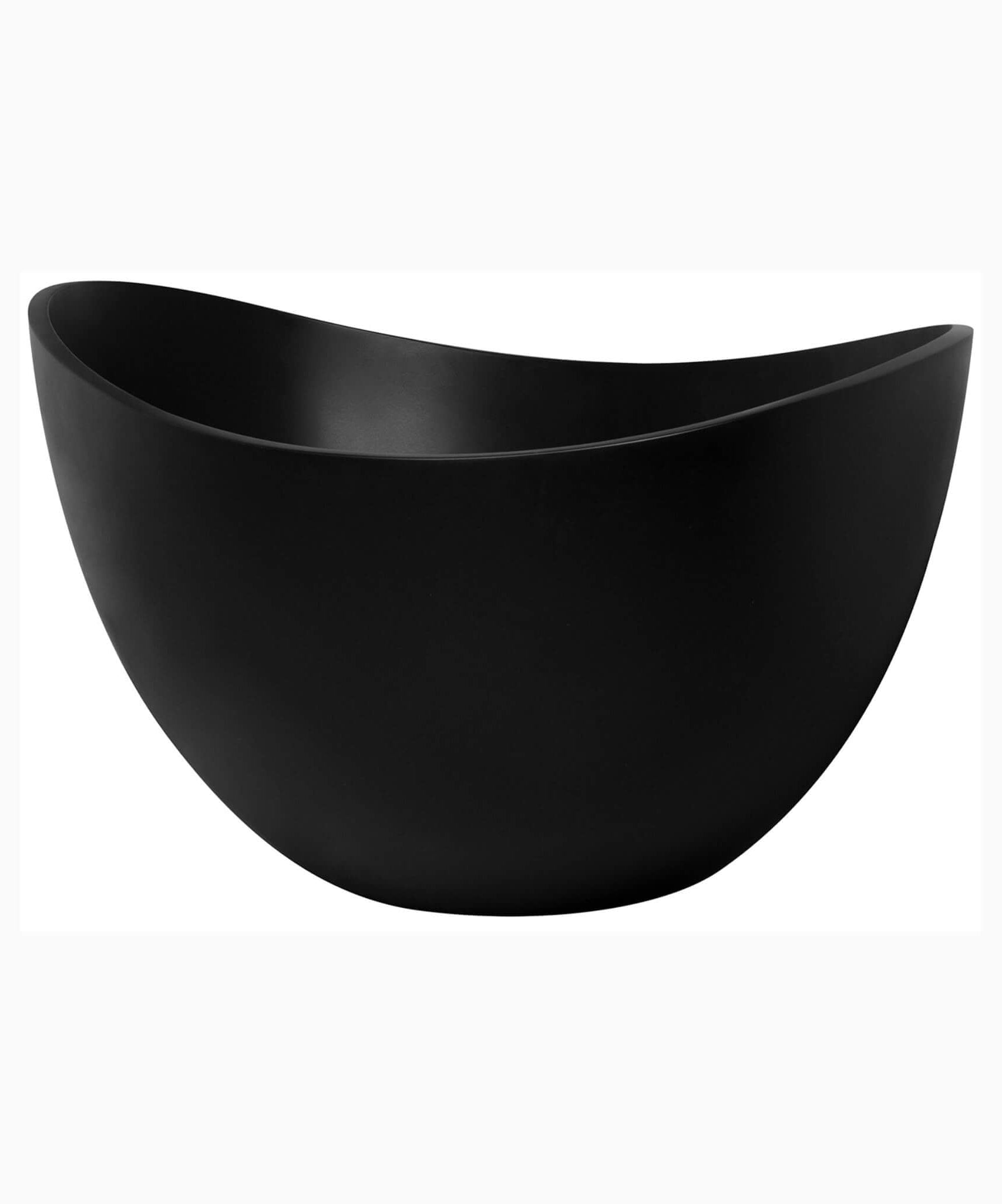 Nuvia 63-Inch Modern Freestanding Single-Piece Matte Black Finish Stone Resin Bathtub (SAK69041)