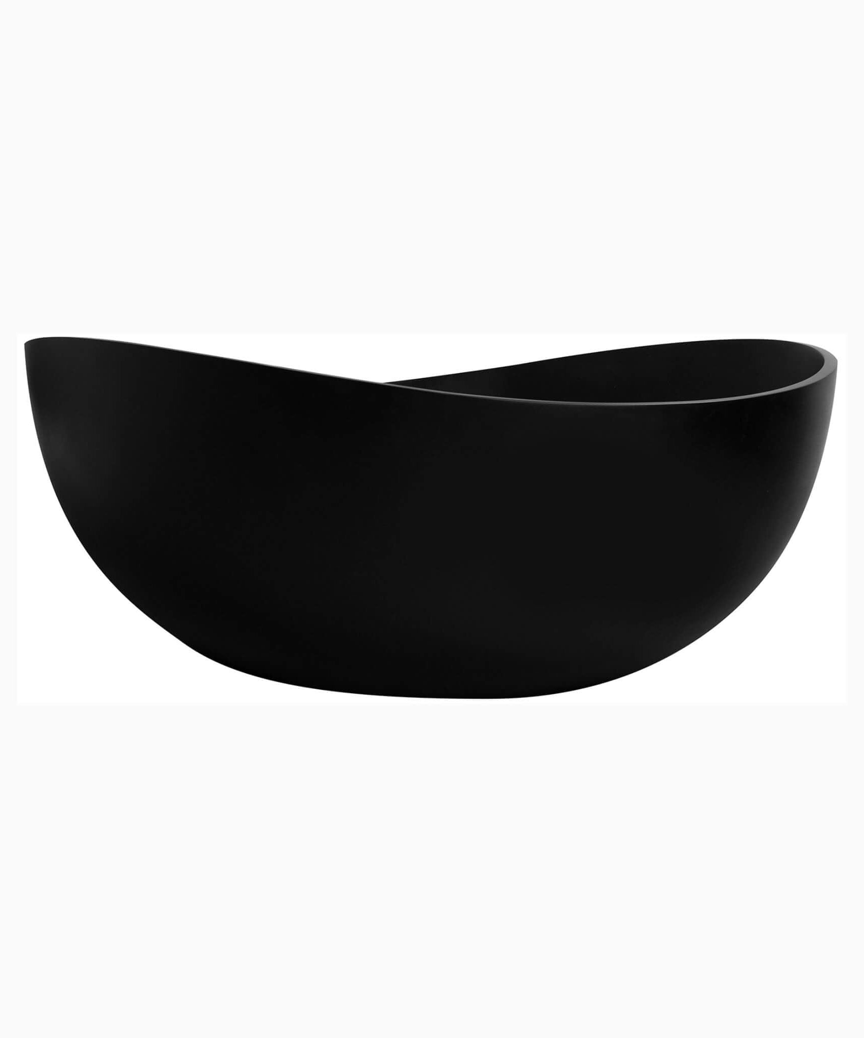 Nuvia 63-Inch Modern Freestanding Single-Piece Matte Black Finish Stone Resin Bathtub (SAK69041)