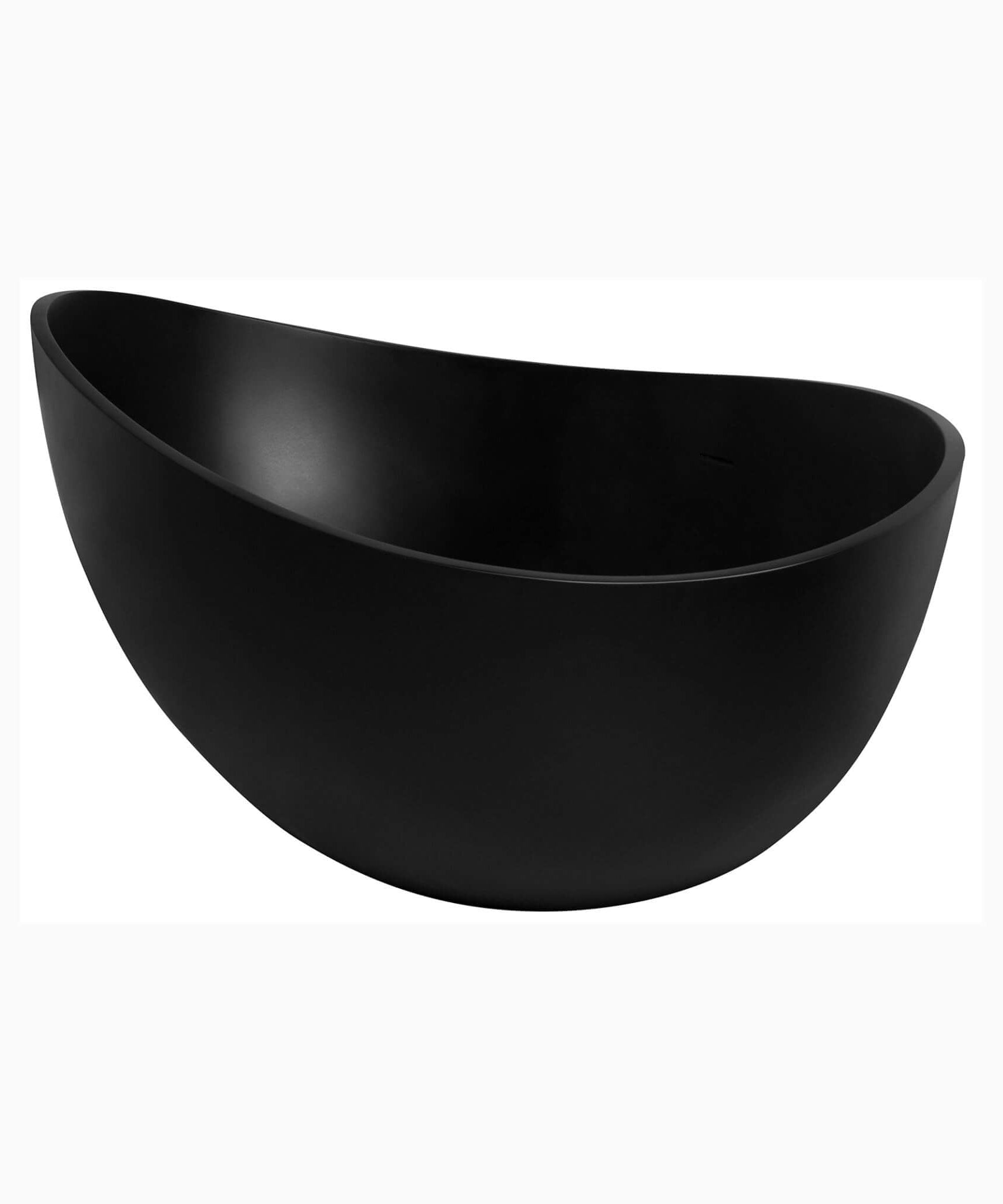 Nuvia 63-Inch Modern Freestanding Single-Piece Matte Black Finish Stone Resin Bathtub (SAK69041)